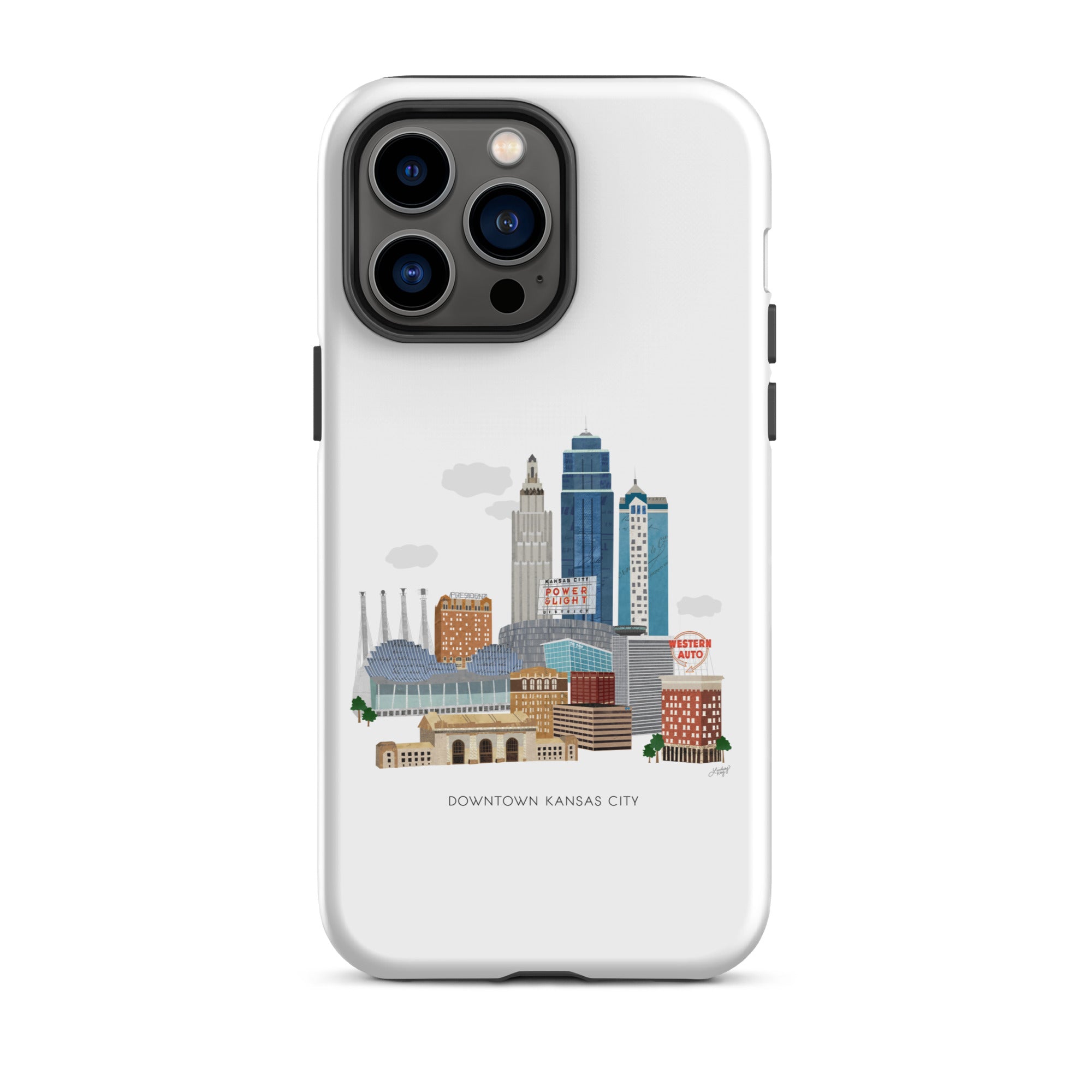 Ilustración del horizonte de Kansas City - Funda resistente para iPhone®