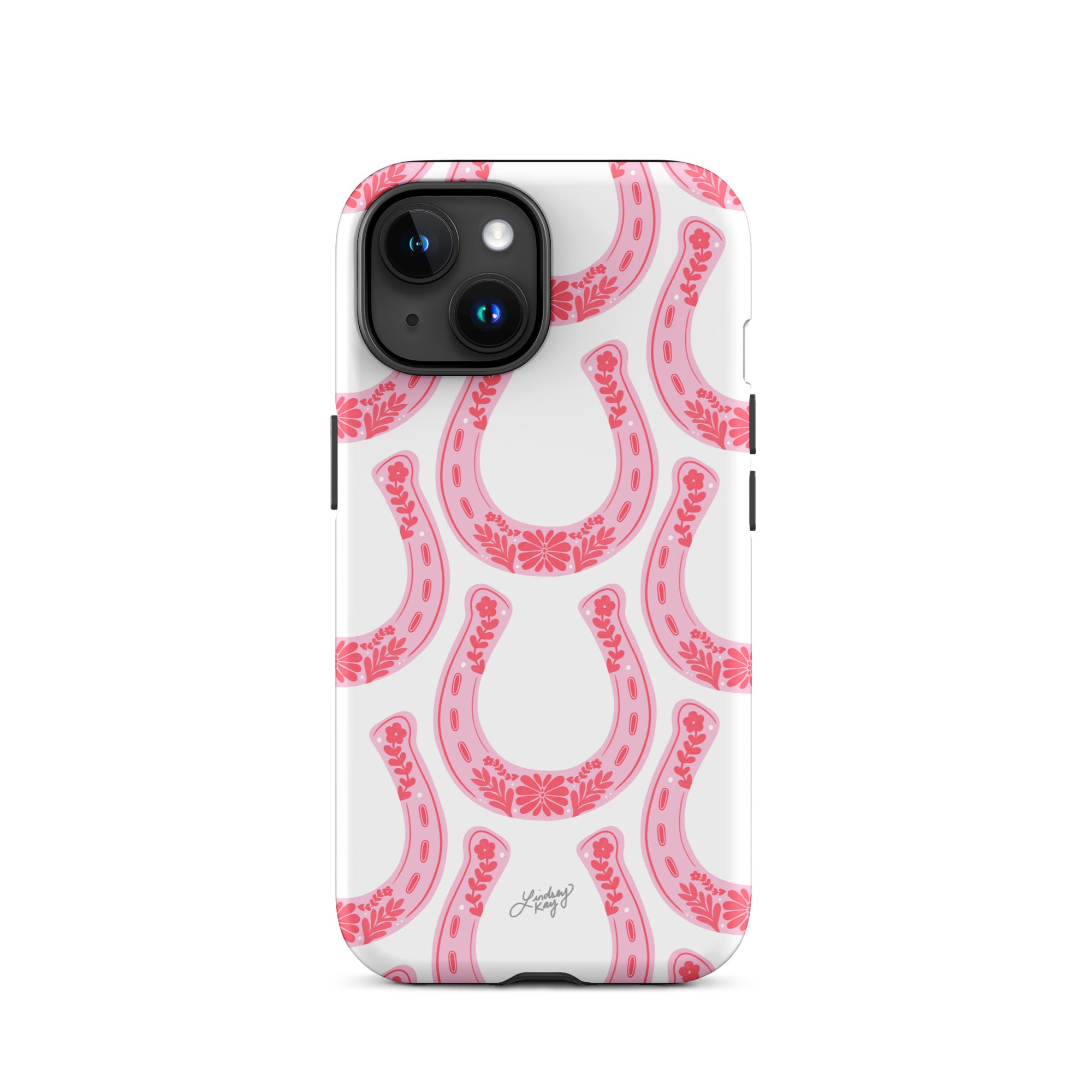 Patrón de herradura floral rosa - Funda resistente para iPhone®