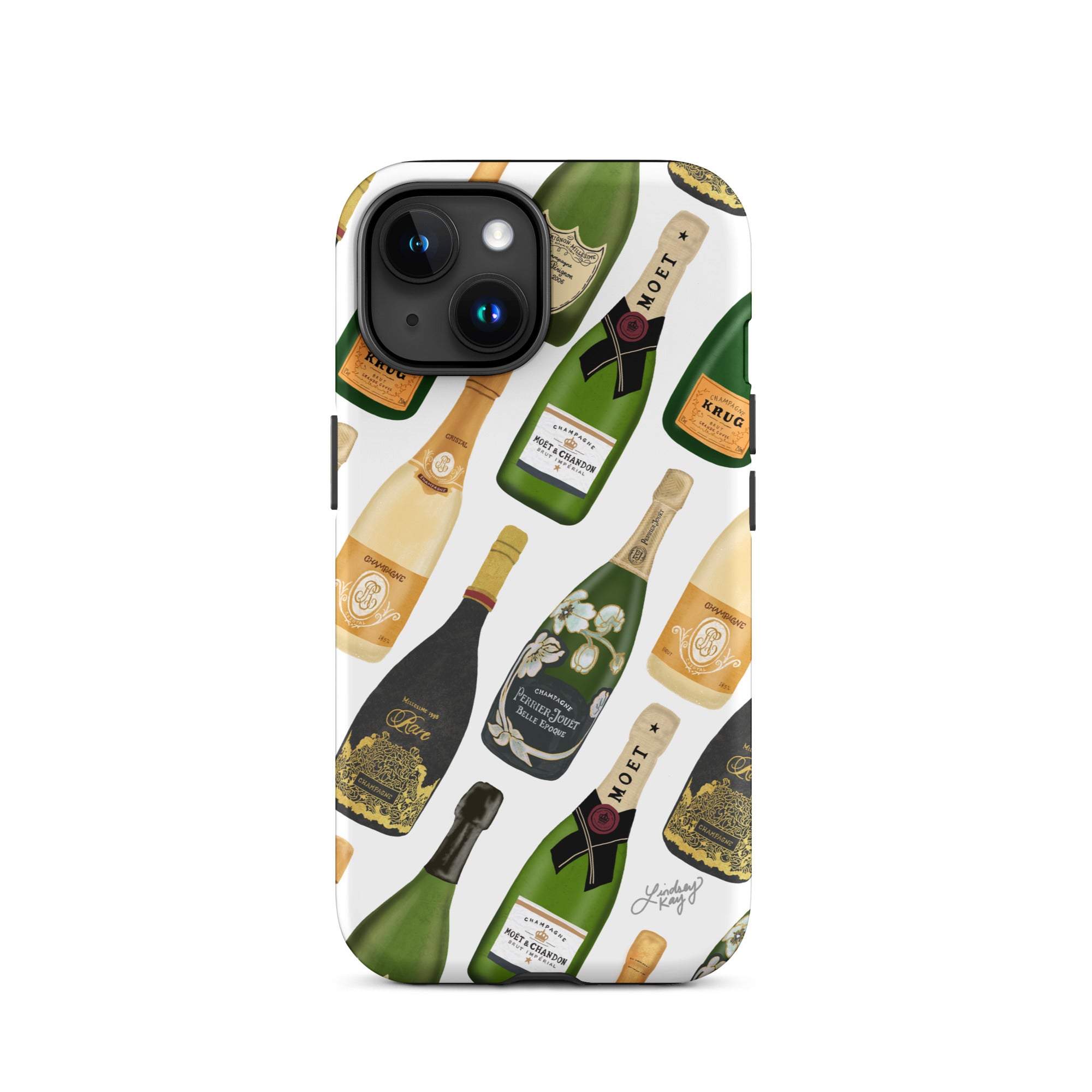 Modèle d'illustration de bouteilles de champagne - Coque rigide pour iPhone®