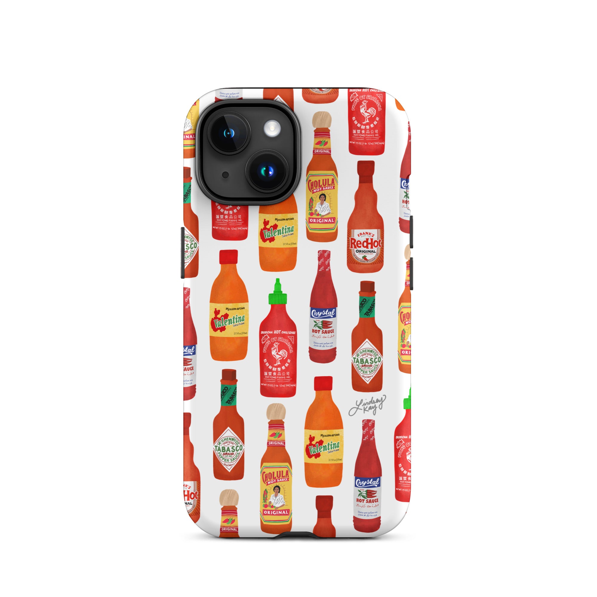 Ilustración de botellas de salsa picante - Funda resistente para iPhone®