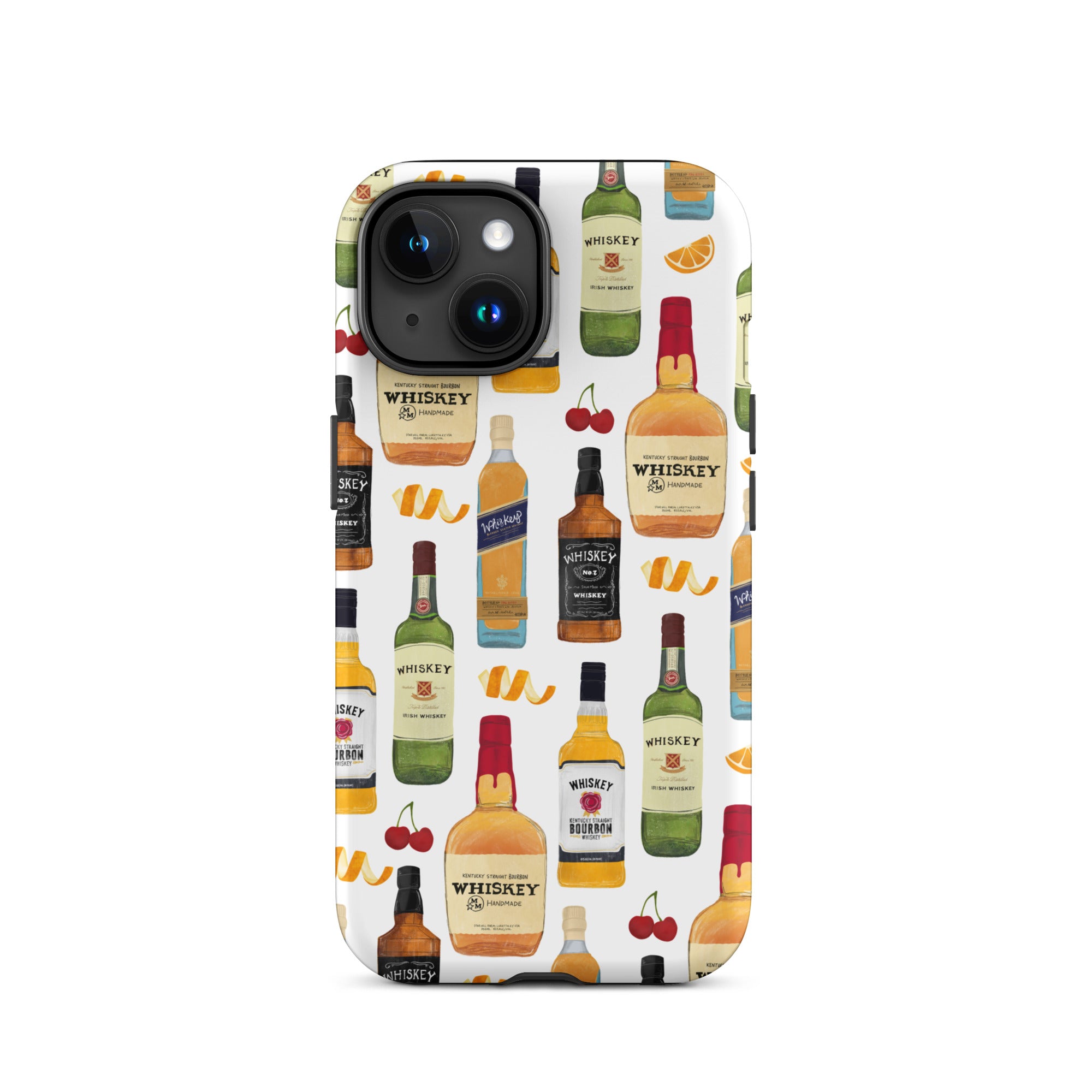 Ilustración de botellas de whisky - Funda resistente para iPhone®