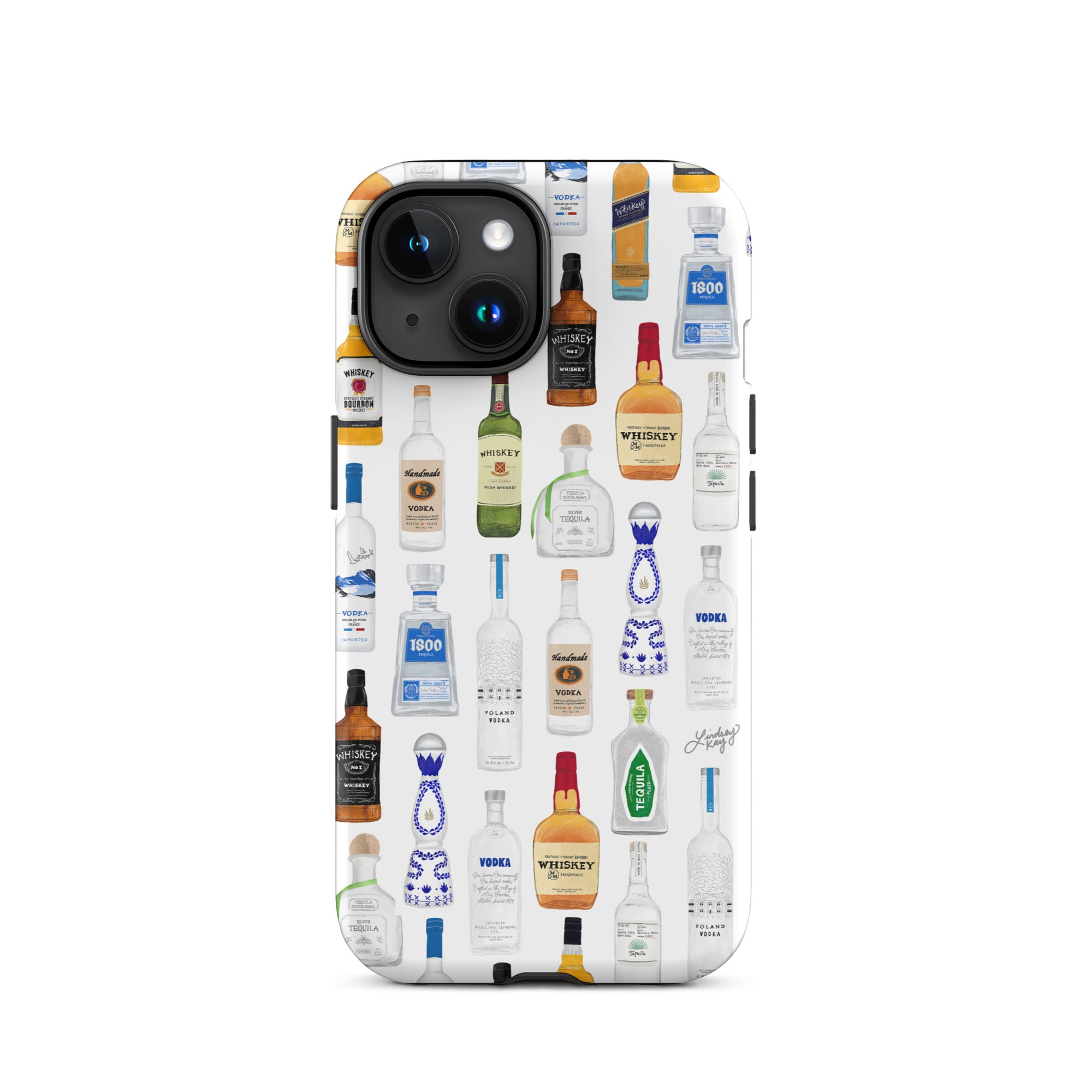 Modèle d'illustration de bouteilles d'alcool - Coque rigide pour iPhone®