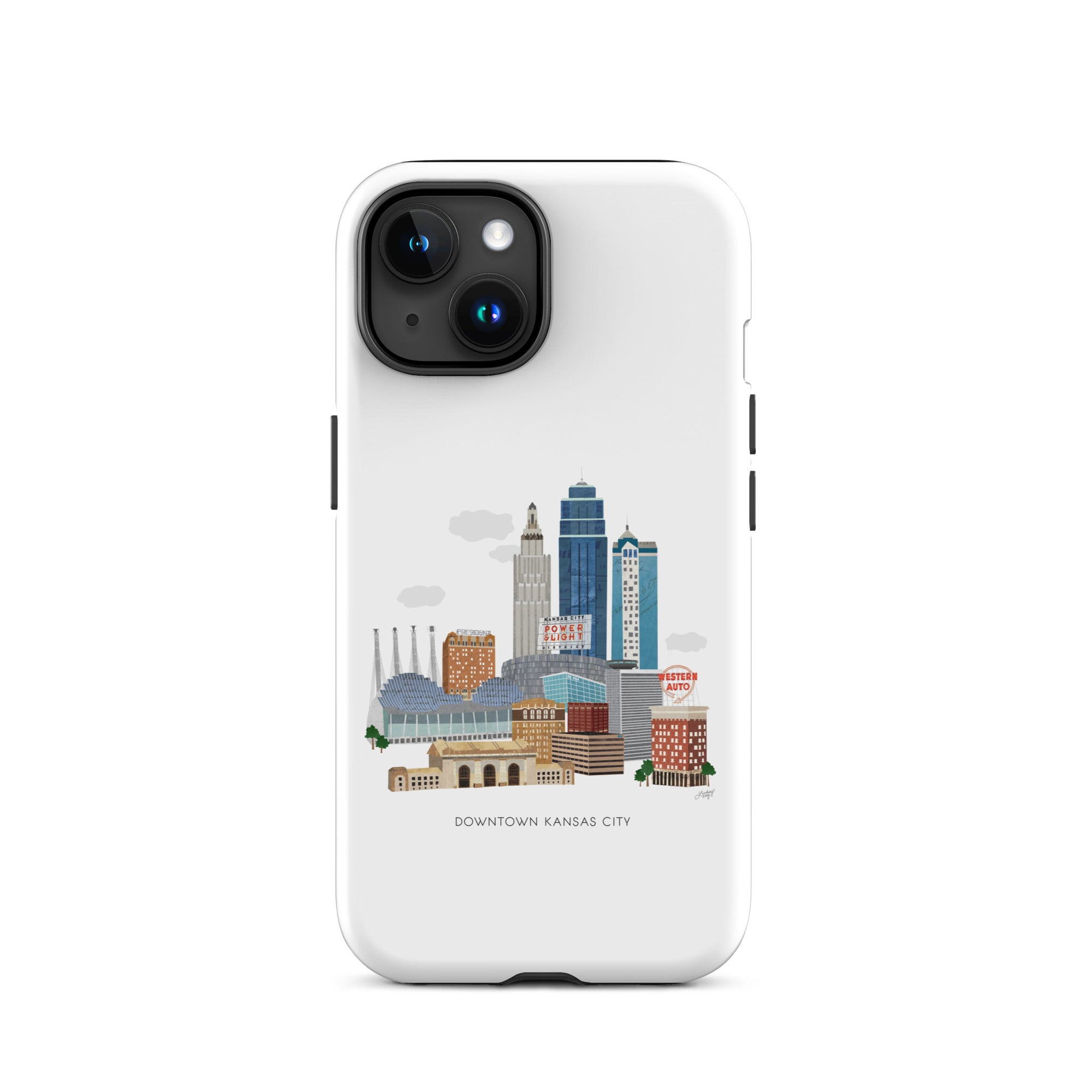 Ilustración del horizonte de Kansas City - Funda resistente para iPhone®