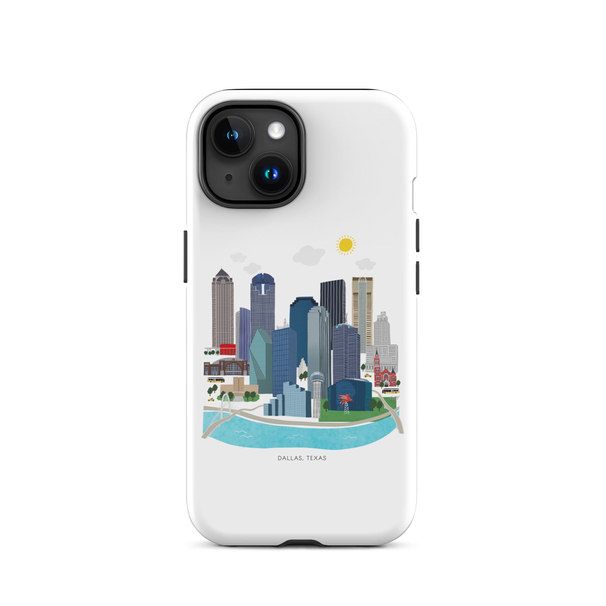 Ilustración del horizonte de Dallas, Texas - Funda resistente para iPhone®