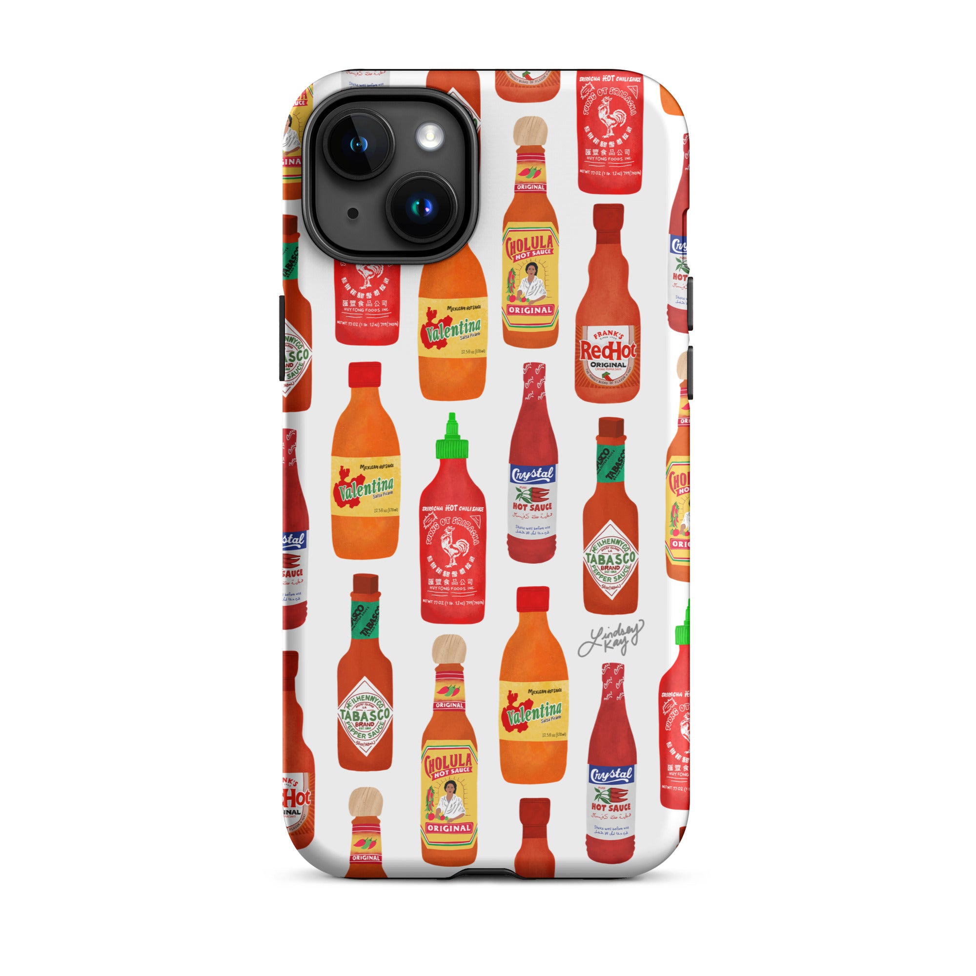 Ilustración de botellas de salsa picante - Funda resistente para iPhone®