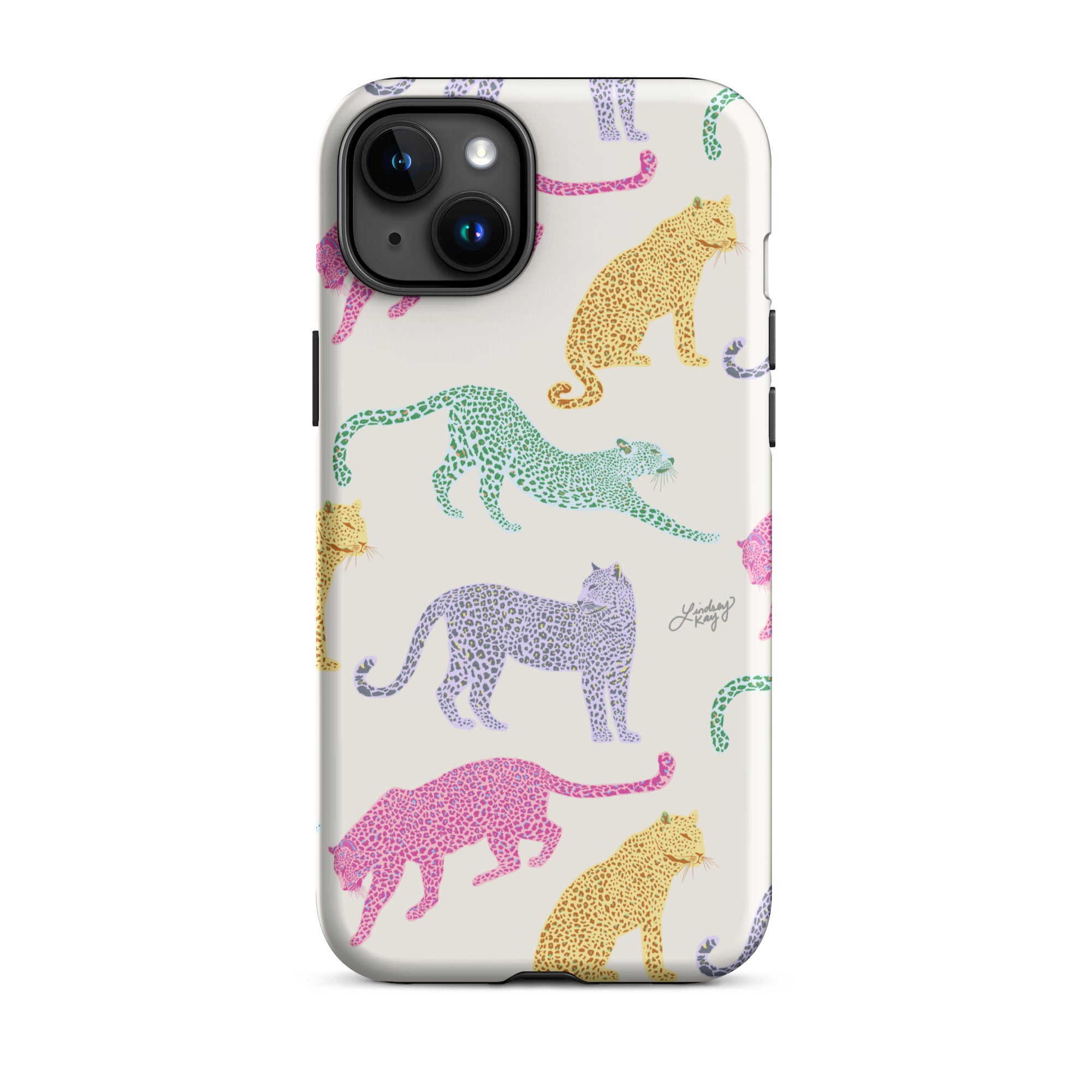 Ilustración de leopardos coloridos - Funda resistente para iPhone®