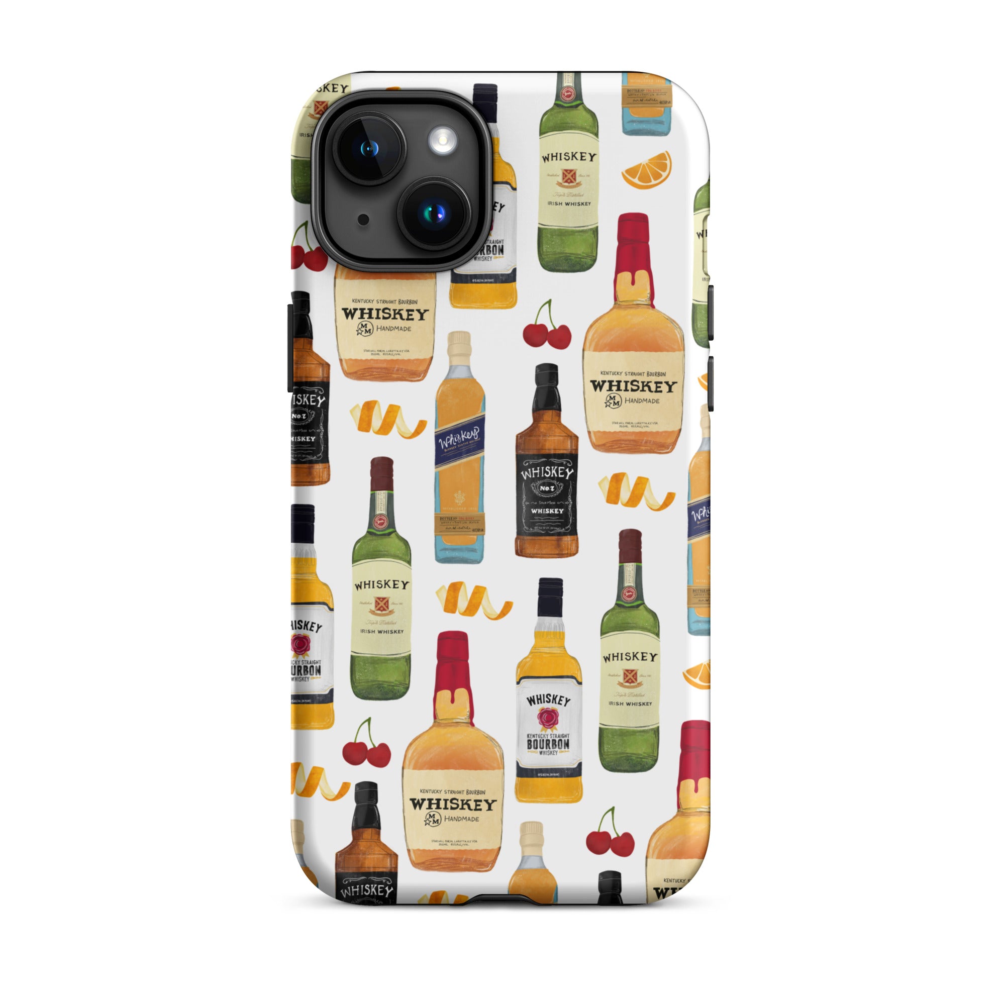 Ilustración de botellas de whisky - Funda resistente para iPhone®