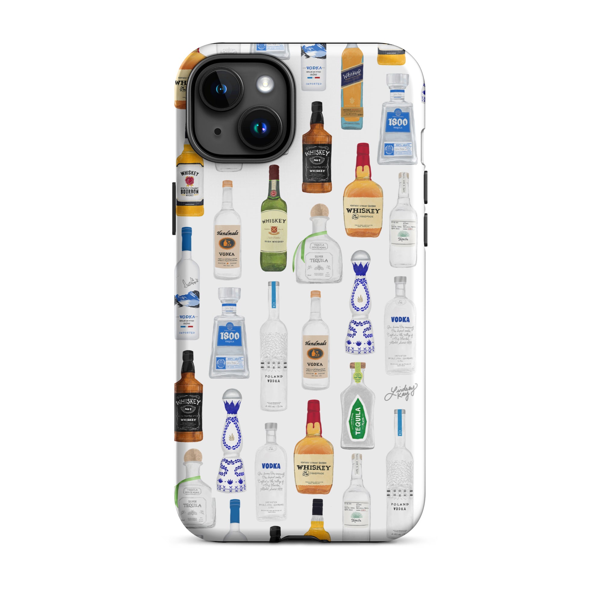 Patrón de ilustración de botellas de alcohol - Funda resistente para iPhone®