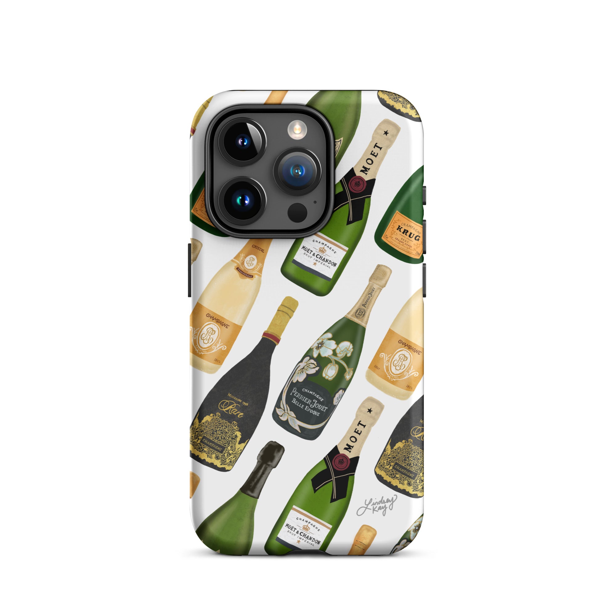 Modèle d'illustration de bouteilles de champagne - Coque rigide pour iPhone®