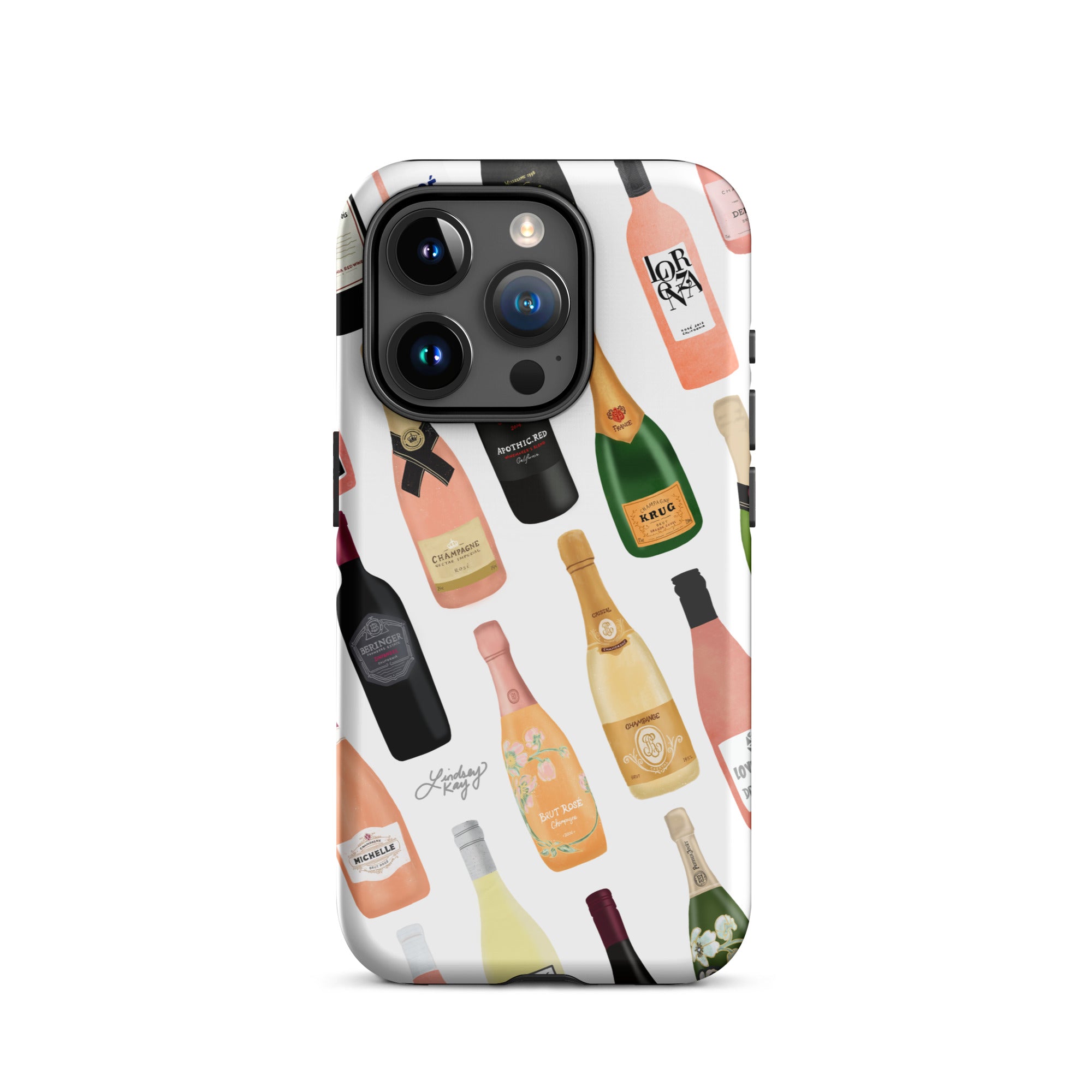 Ilustración de botellas de vino y champán - Funda resistente para iPhone®