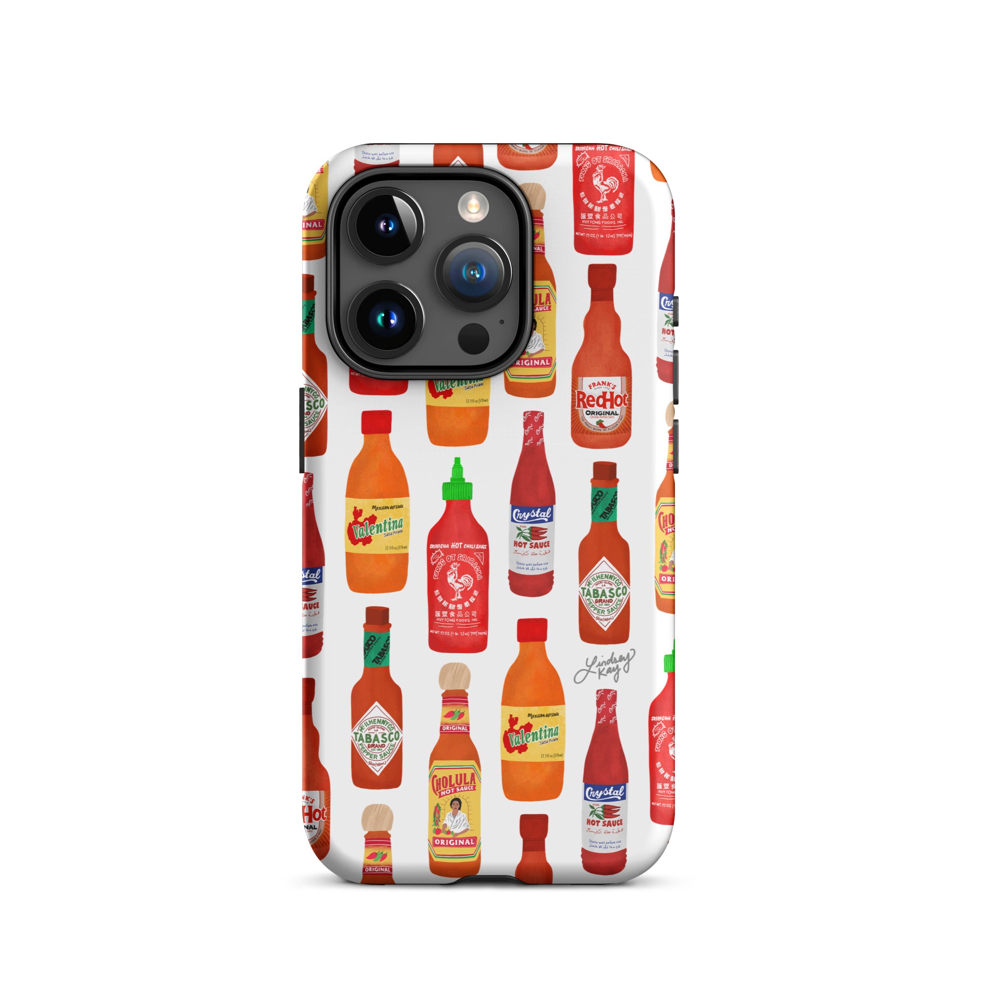 Ilustración de botellas de salsa picante - Funda resistente para iPhone®