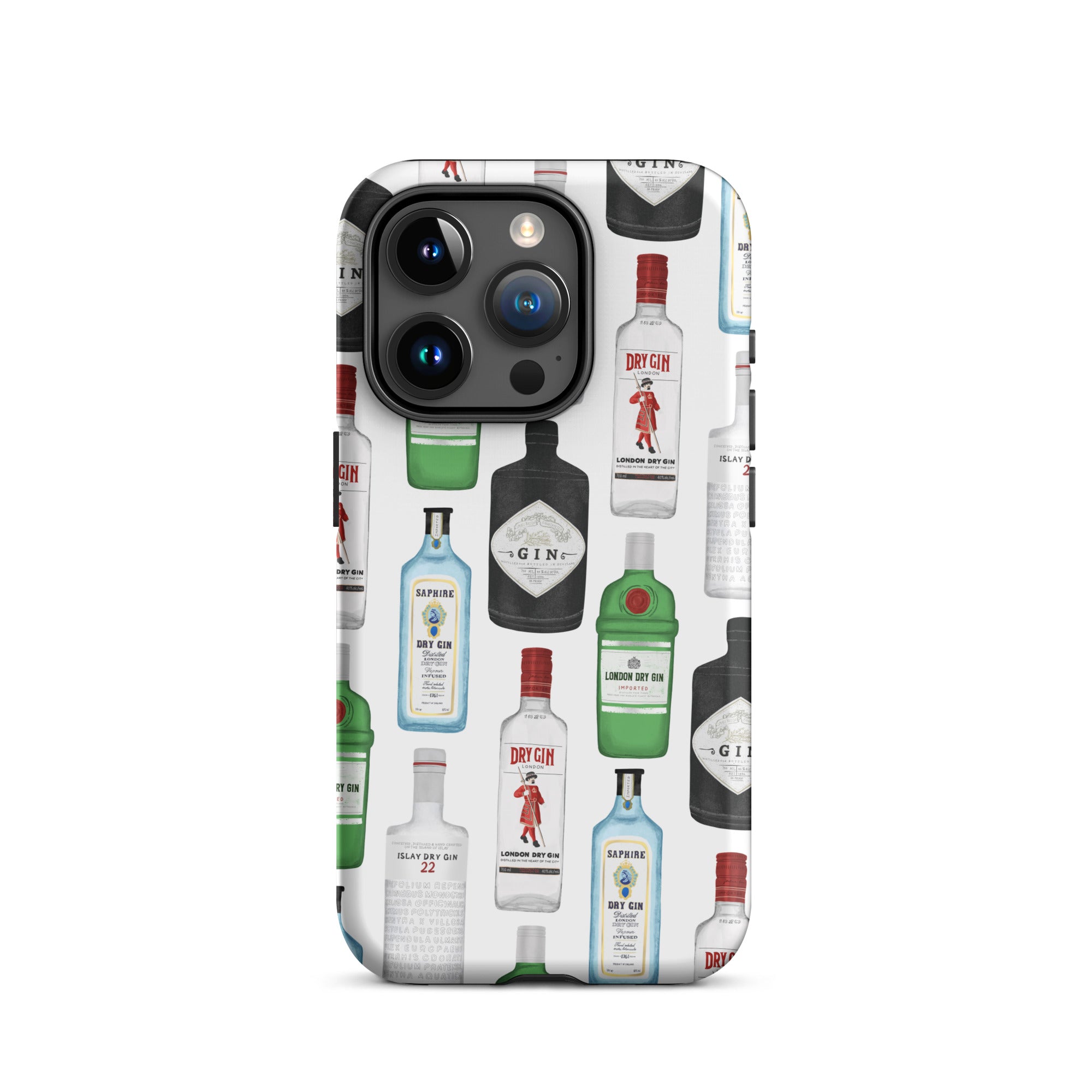 Ilustración de botellas de ginebra - Funda resistente para iPhone®