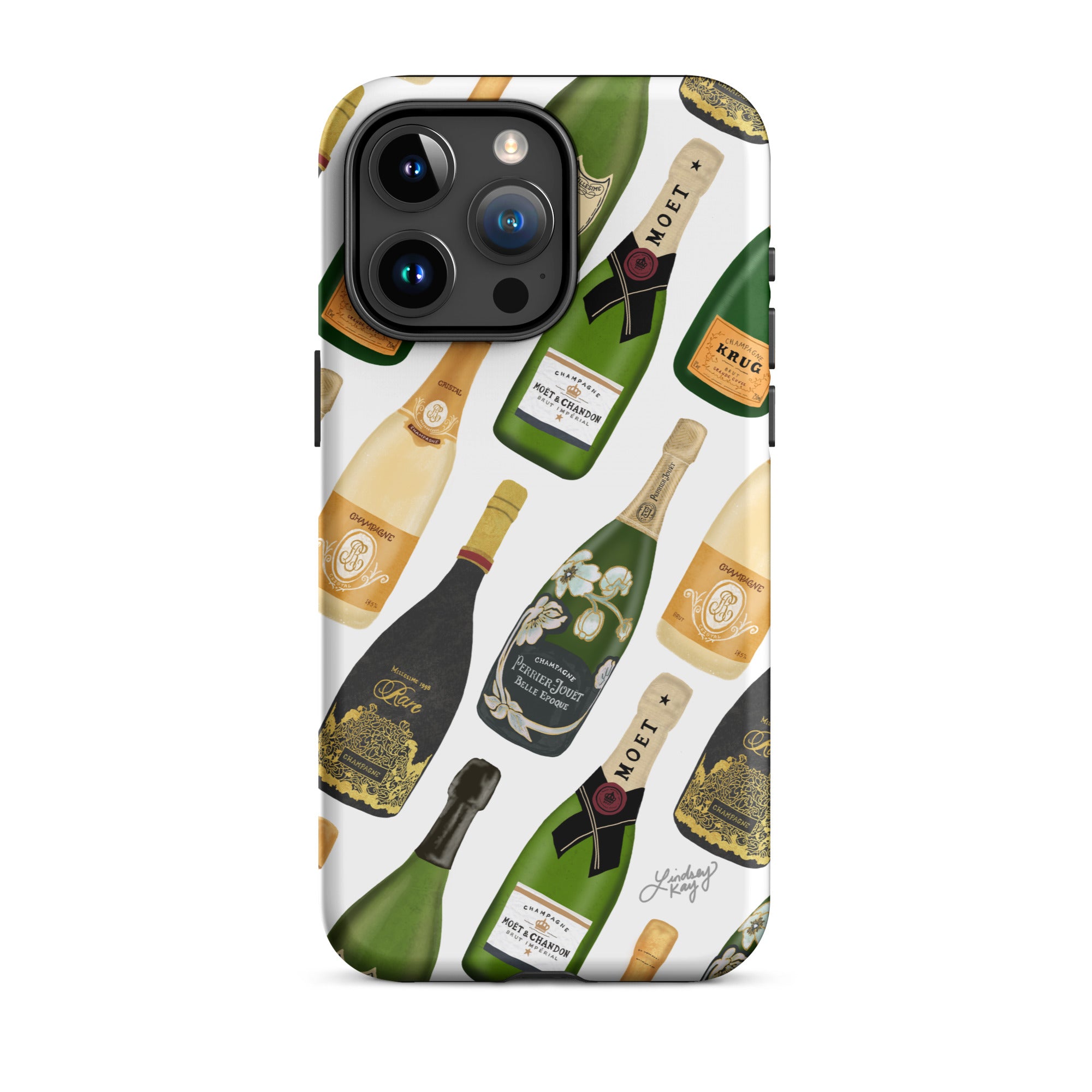 Modèle d'illustration de bouteilles de champagne - Coque rigide pour iPhone®