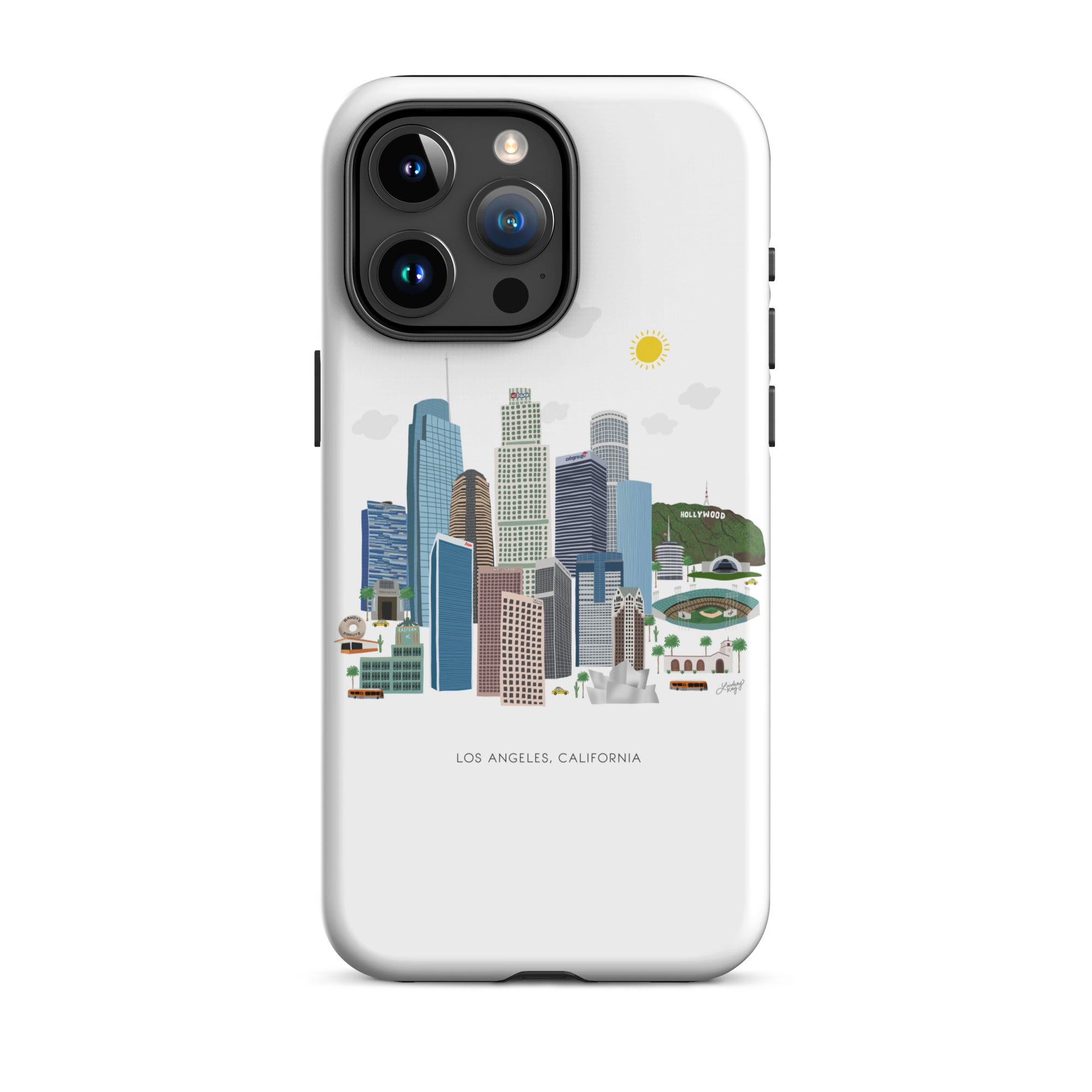 los angelos cityscape skyline illustration iphone tough case cover iphone-15