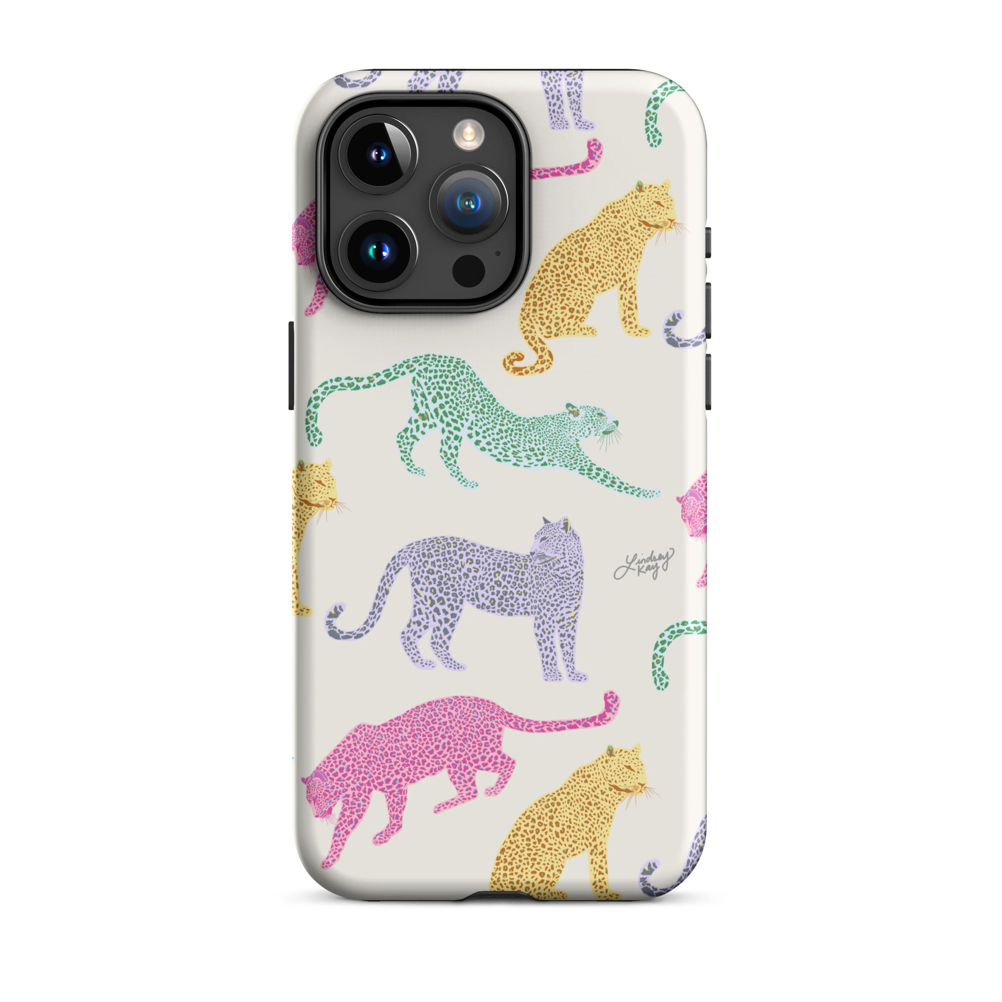 leopard colorful illustration pattern iphone tough case lindsey kay collective iphone15