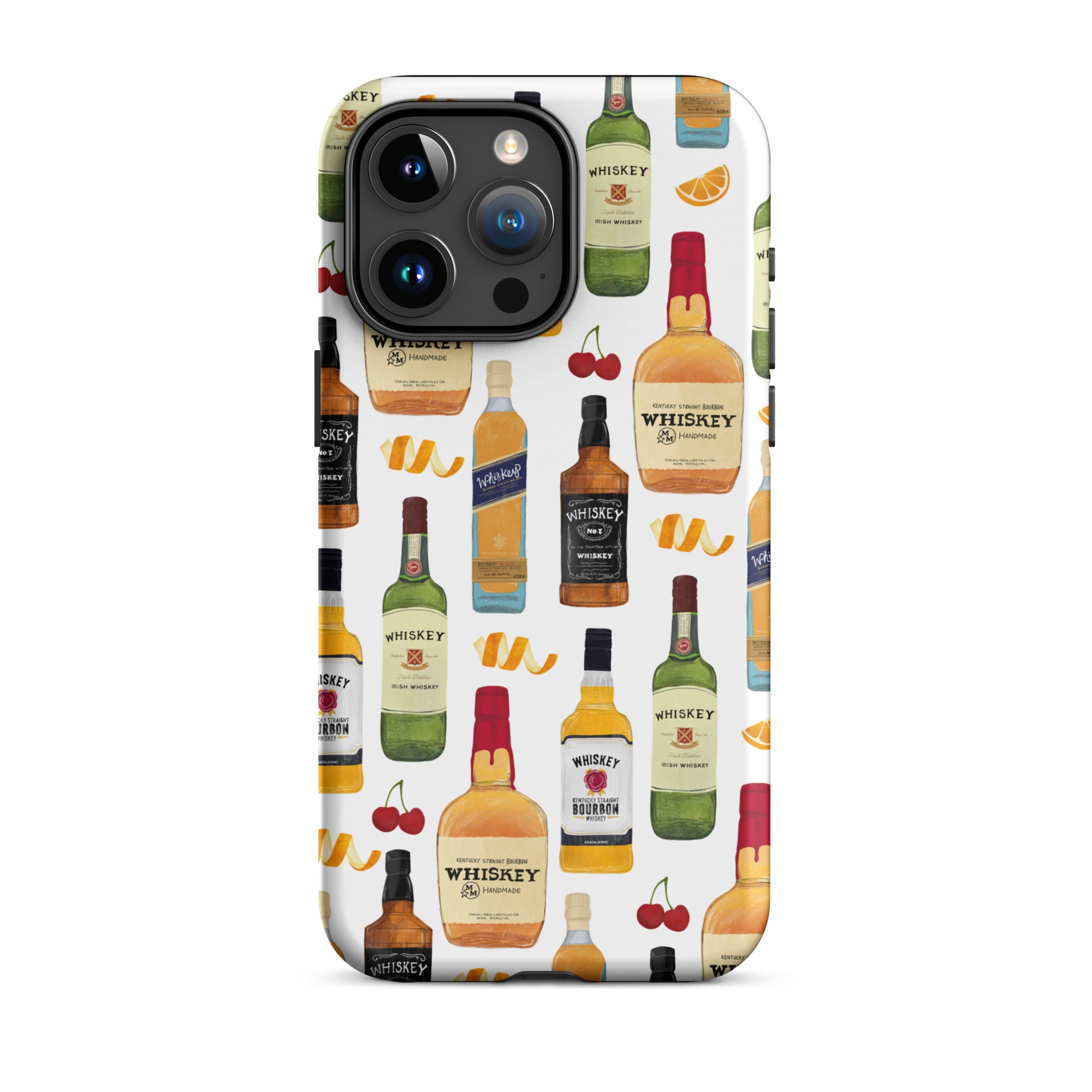 whiskey bottles pattern gift bachelor party illustration bar cowboy gifts for him lindsey kay collective iphone 15 phone case protective trendy durable tough