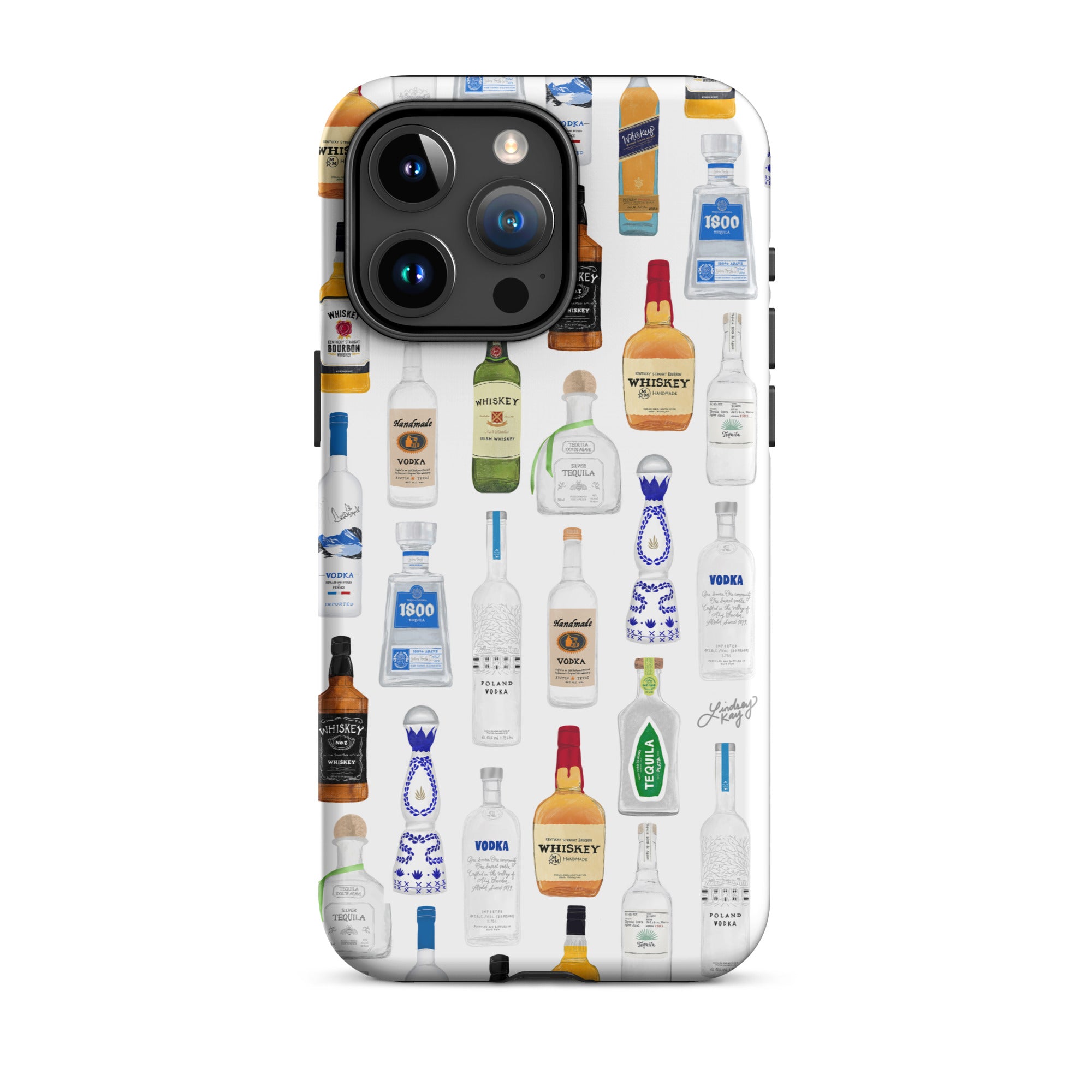liquor bottles alcohol party gifts for him illustration pattern bachelor frat gift male iphone 15 case cover mobile accessories lindsey kay collective