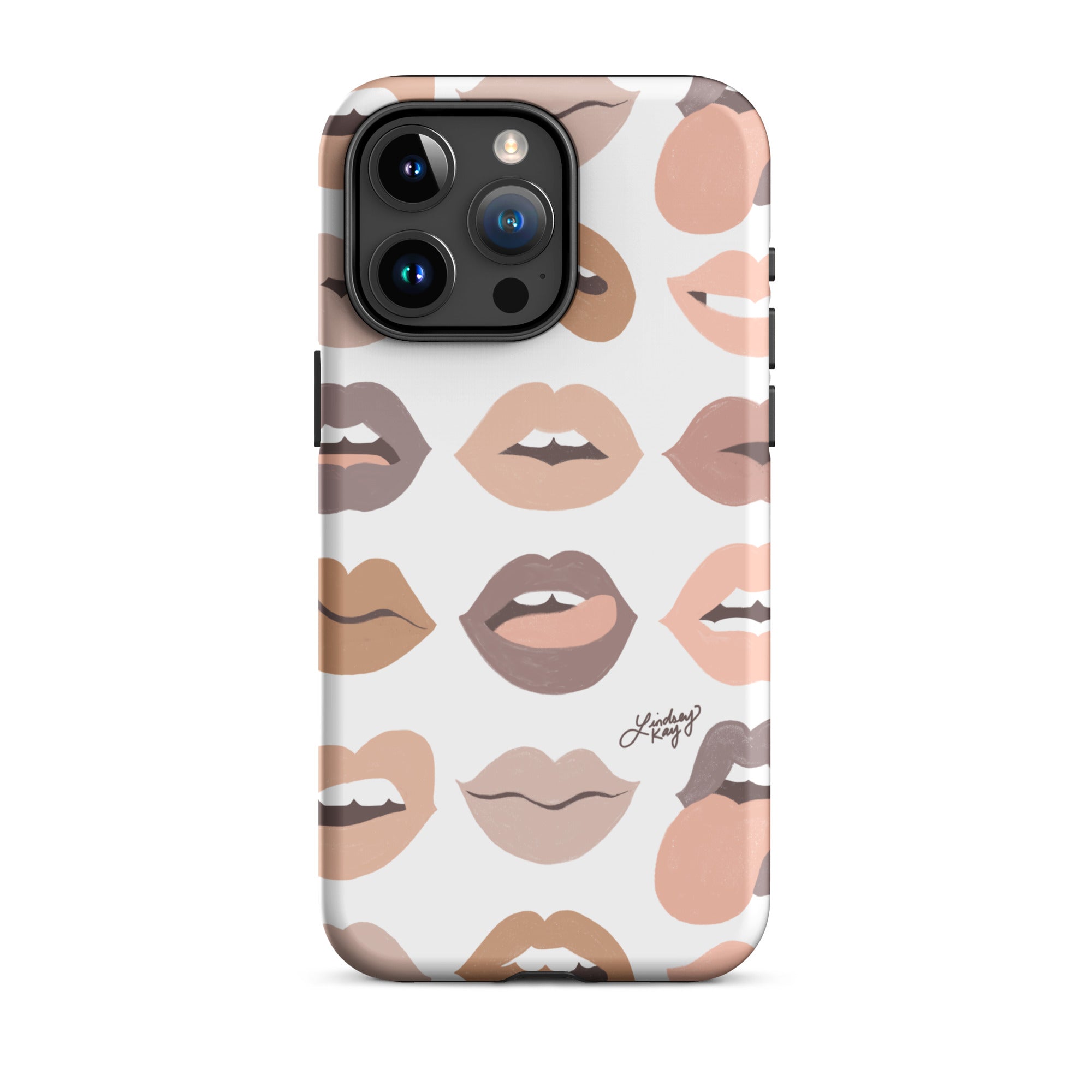 lips of love neutral illustration iphone 15 case cover mobile accessories trendy fun cute