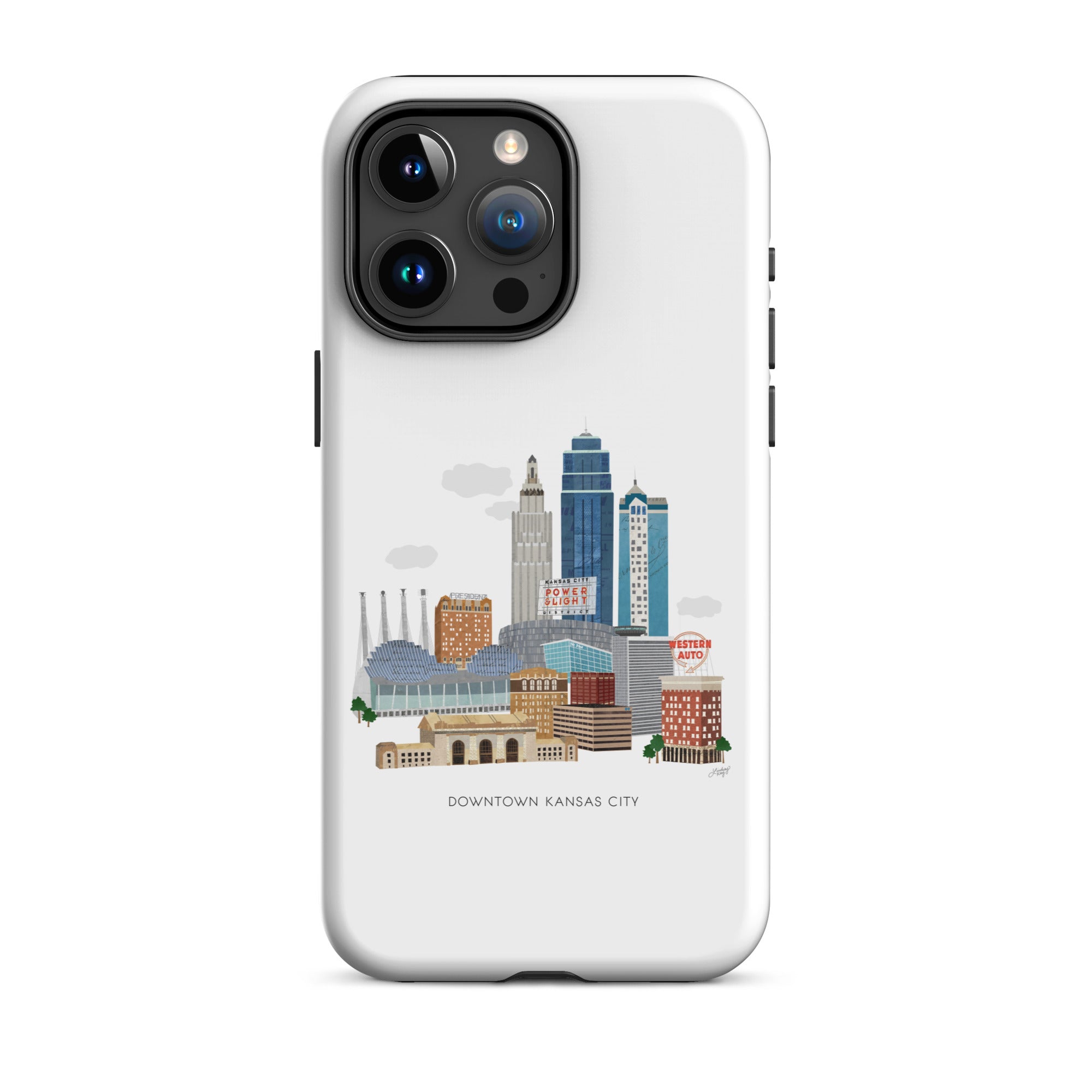 Ilustración del horizonte de Kansas City - Funda resistente para iPhone®