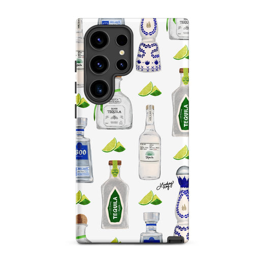 trendy boozy tequila bottles patterned  Samsung Tough Phone Case