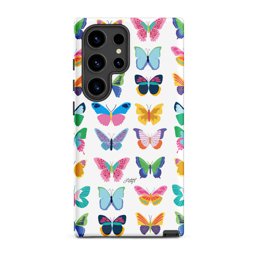 colorful butterflies patterned Samsung Tough Phone Case