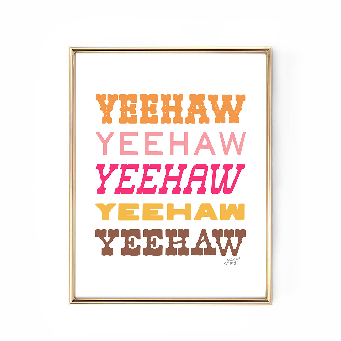 yeehaw art print cowgirl western poster wall-art cowboy girly trendy texas sorority lindsey kay collective cute