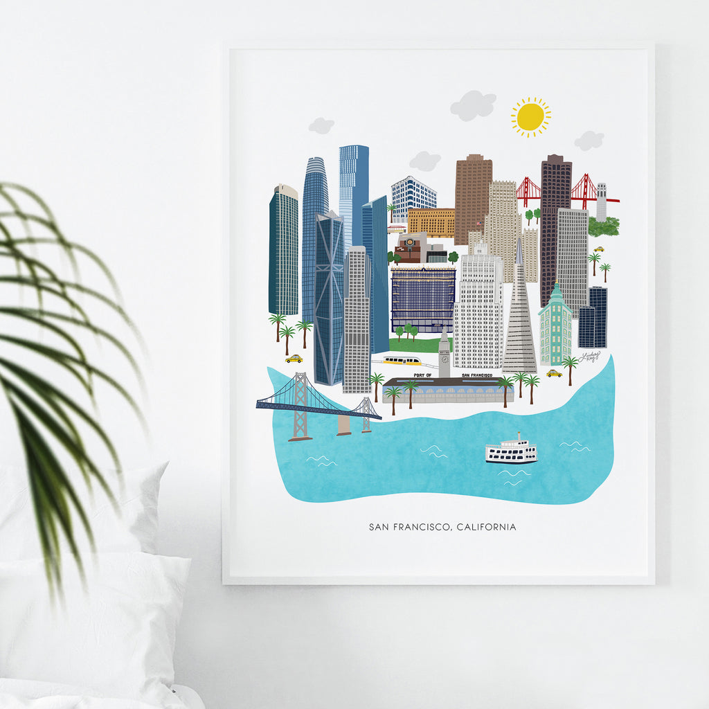 San Francisco Skyline Illustration - Art Print