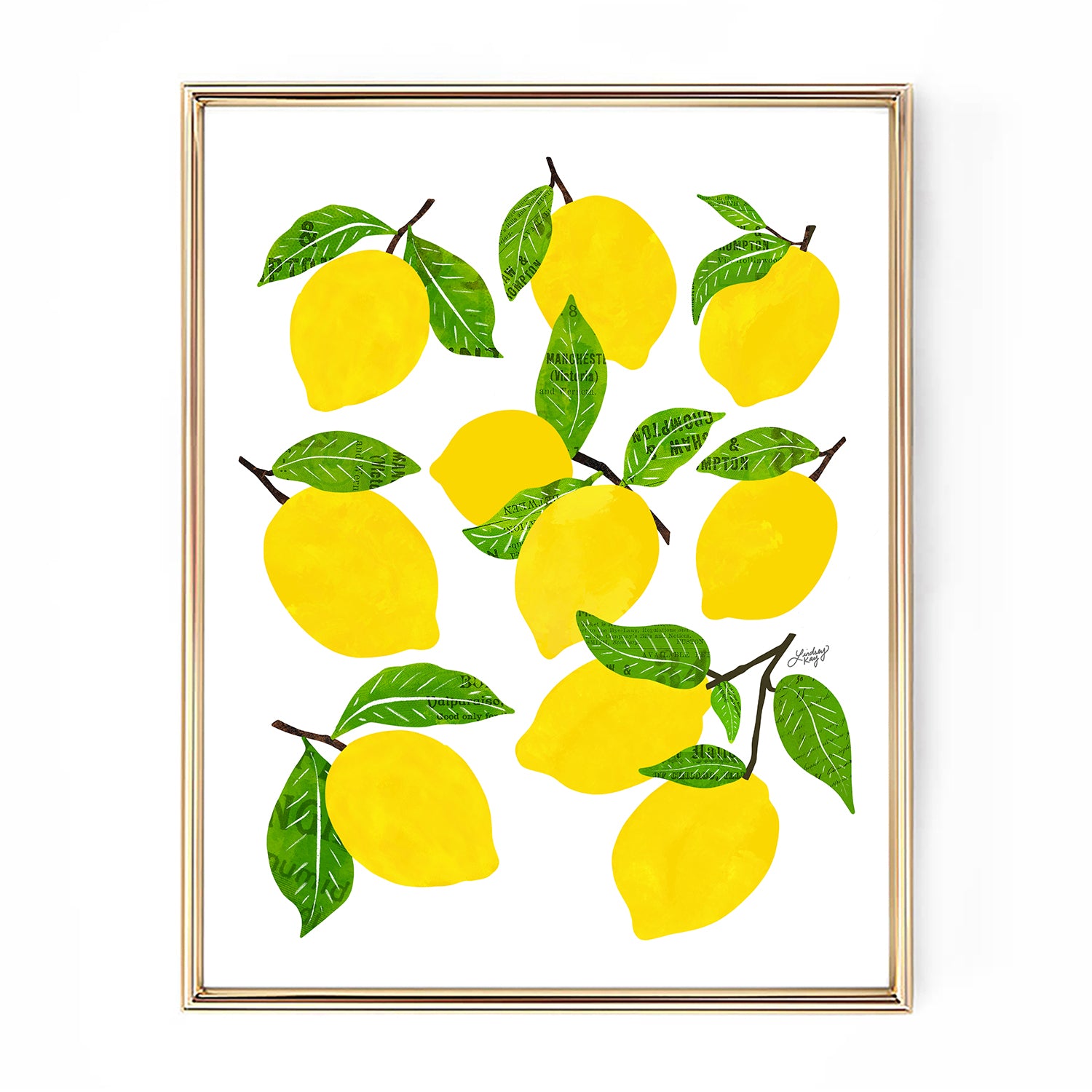 lemons art print artwork wall art illustration design lindsey kay collective