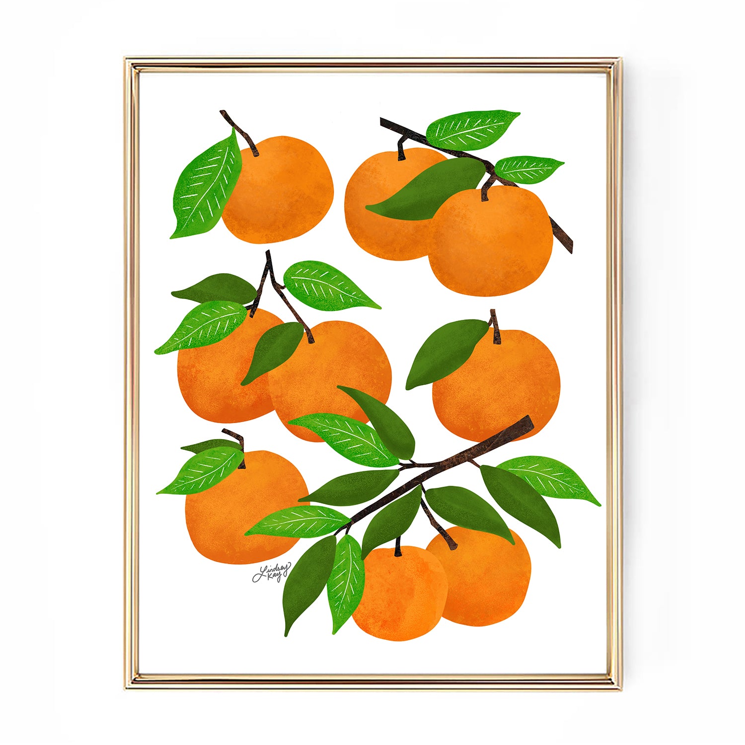 oranges fruit art print illustration wall art decor lindsey kay collective