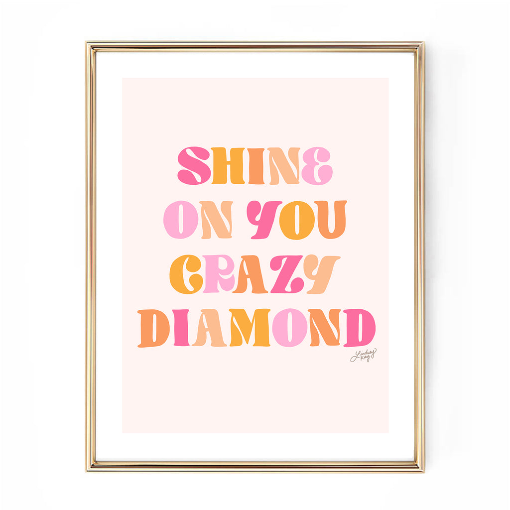 shine on you crazy diamond art print poster warm palette