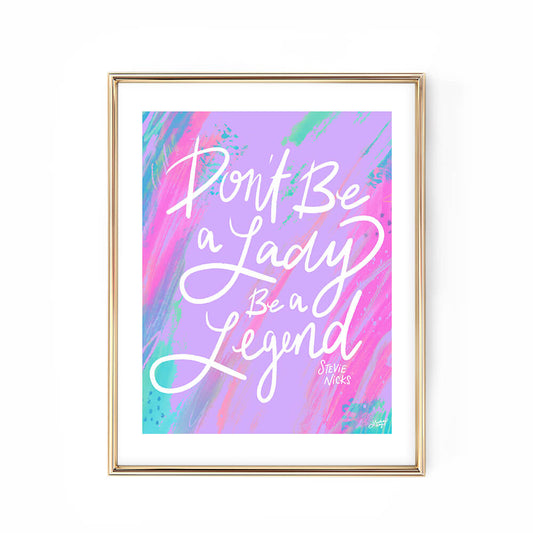 stevie nicks pastel hand-lettered art print poster