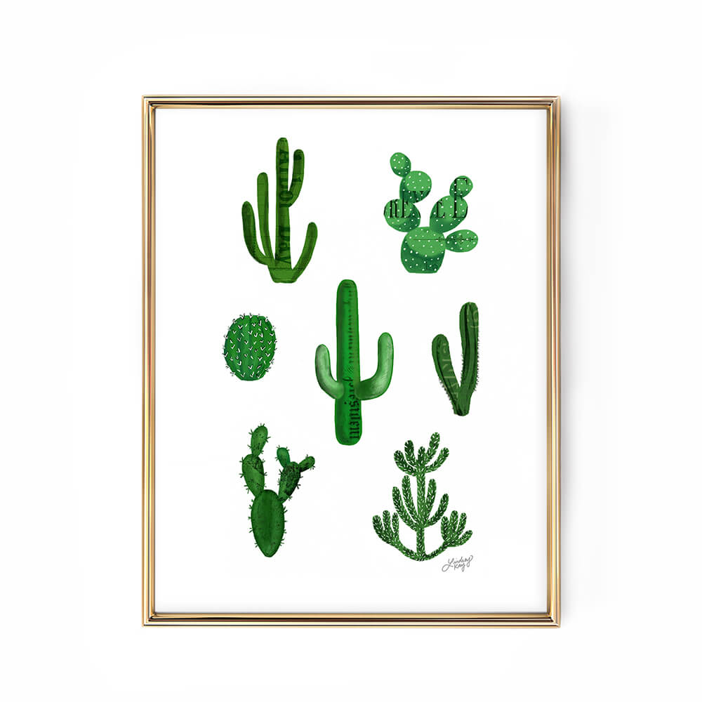cactus collage illustration art print lindsey kay collective