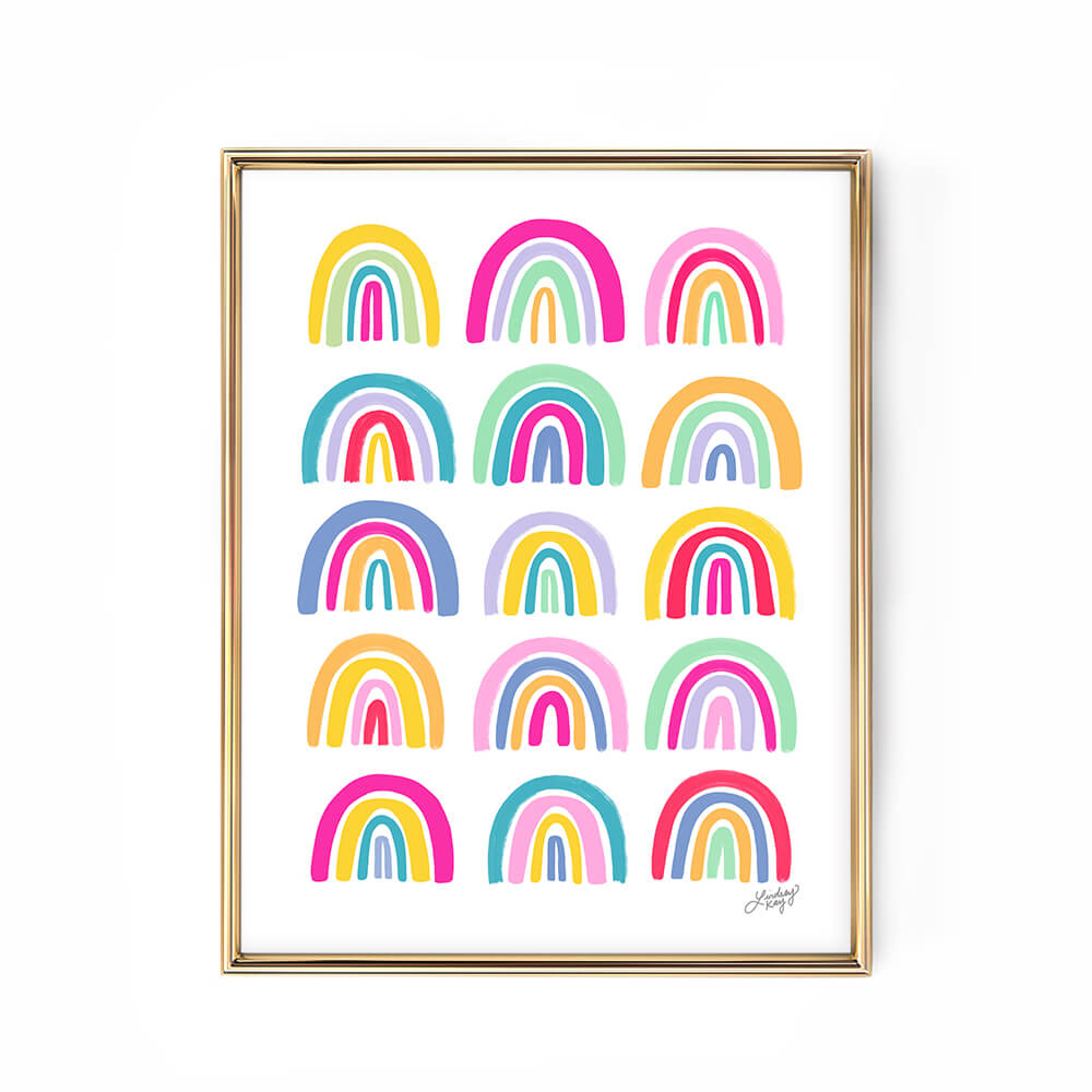 rainbow illustration art print lindsey kay collective