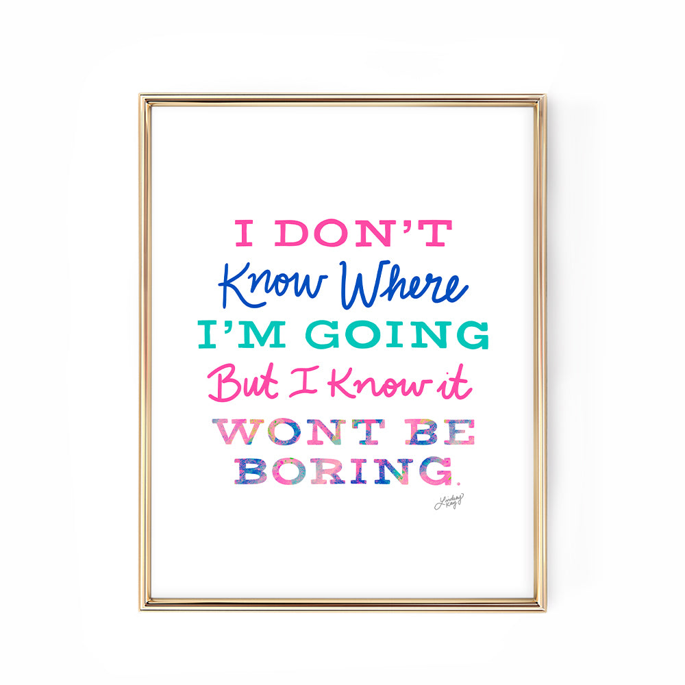 david bowie pink blue colorful hand-lettered inspiring quote art print poster