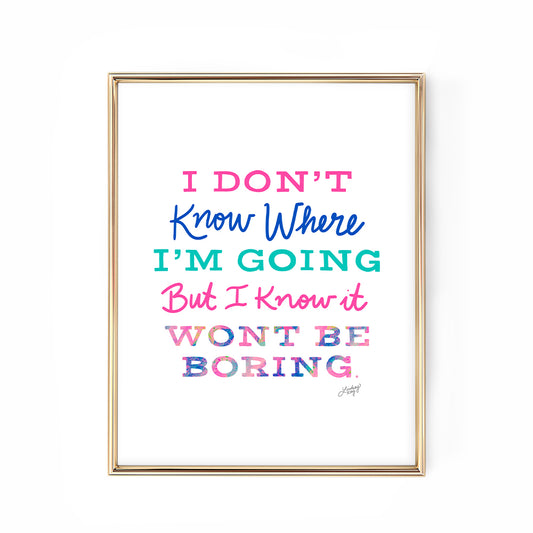 david bowie pink blue colorful hand-lettered inspiring quote art print poster