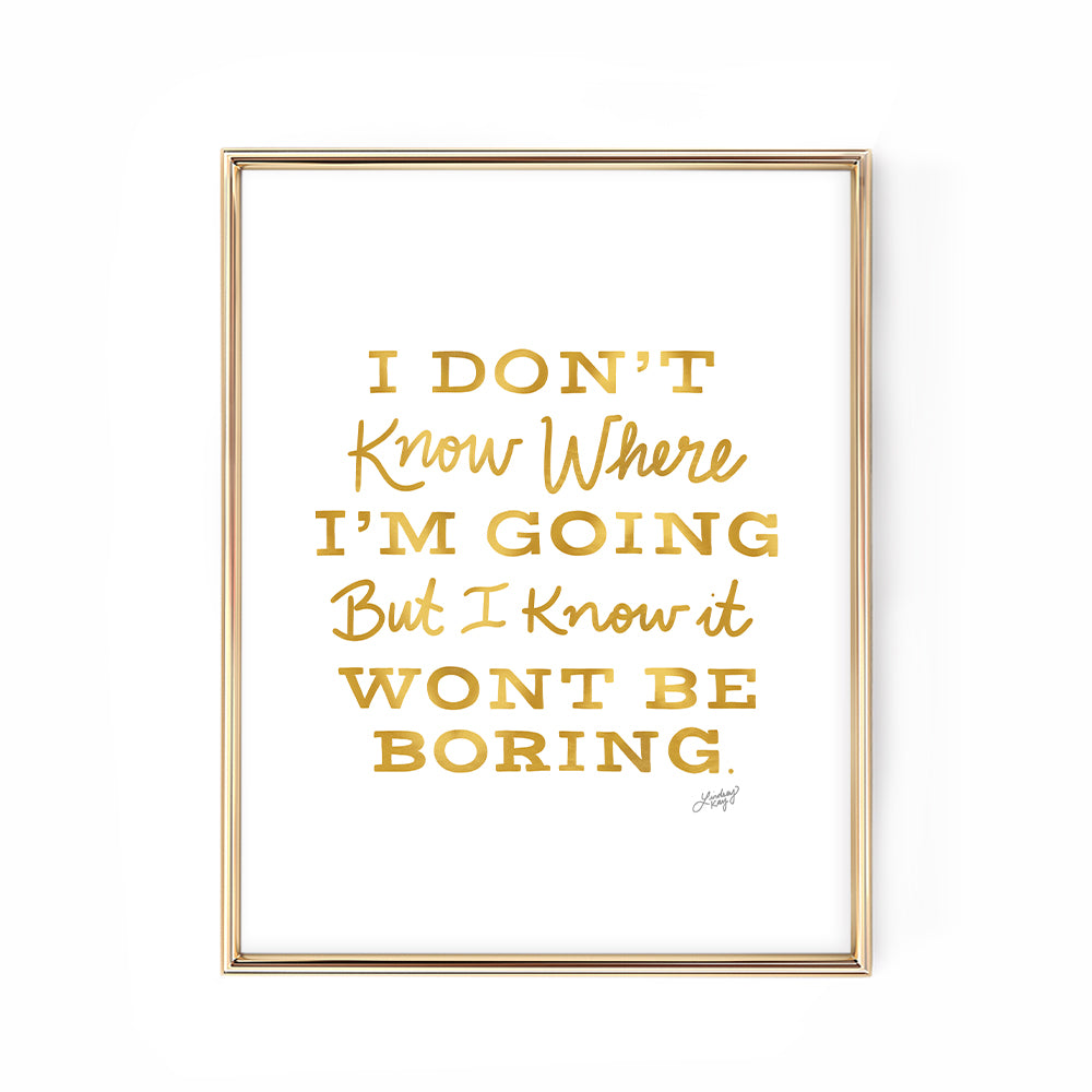 david bowie gold hand-lettered inspiring quote art print poster