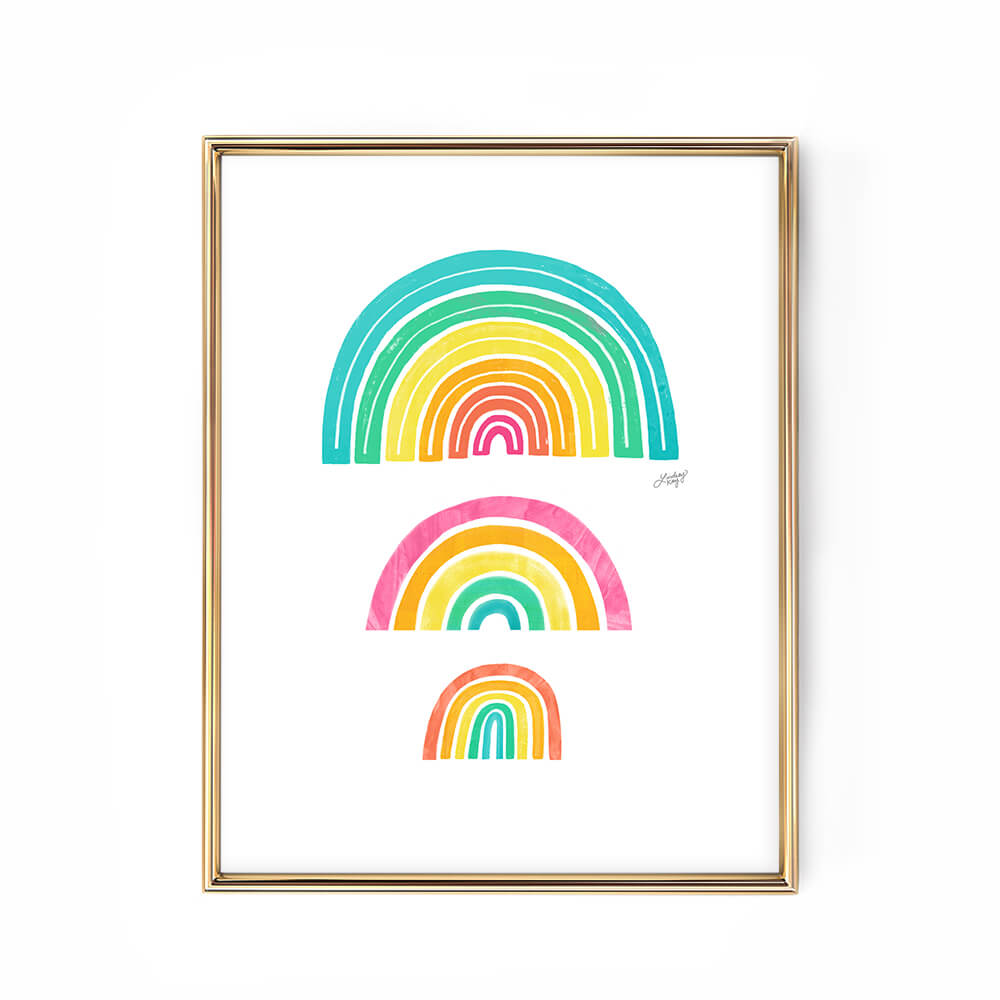 rainbows art print poster colorful