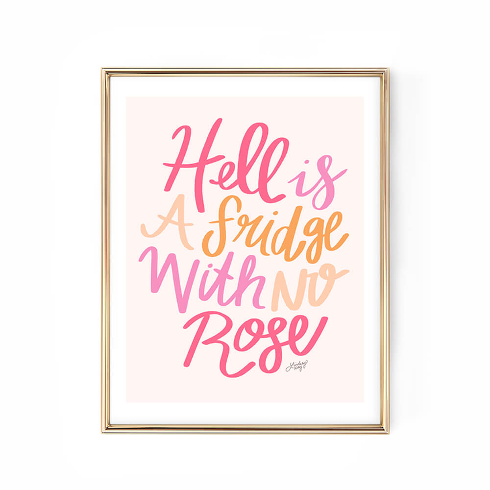 rose wine quote saying hand lettering wall art print lindsey kay co