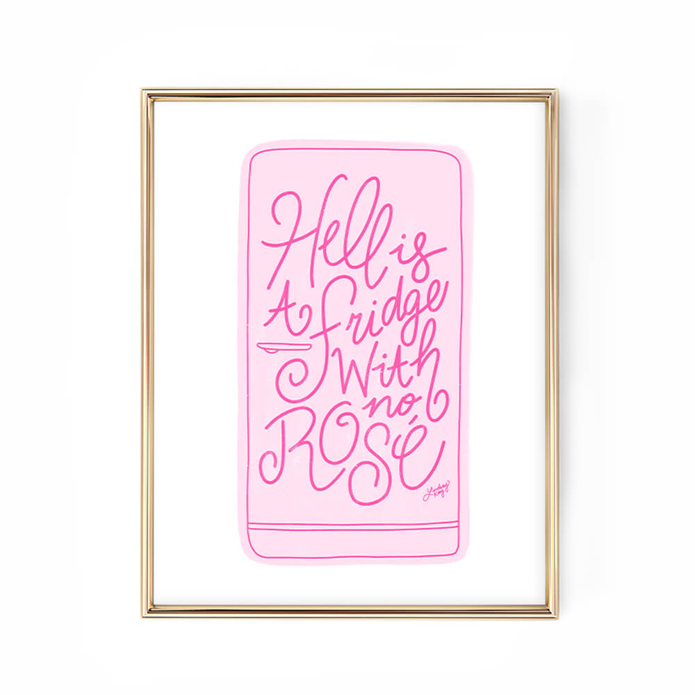 hell is a fridge with no rose illustration art print lindsey kay collective