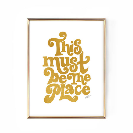 this must be the place hand-lettered gold typography lindsey kay collective