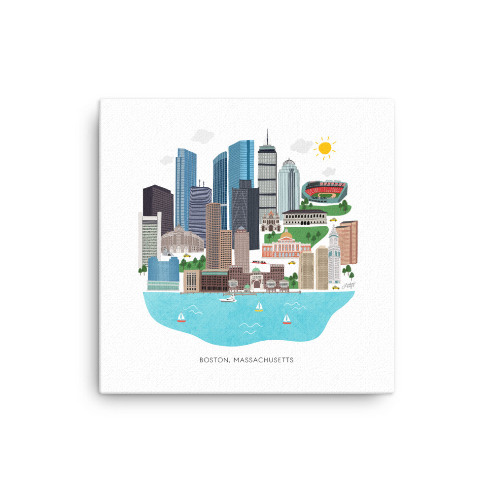 Boston Skyline Illustration - Canvas
