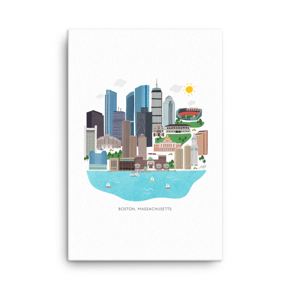 Boston Skyline Illustration - Canvas