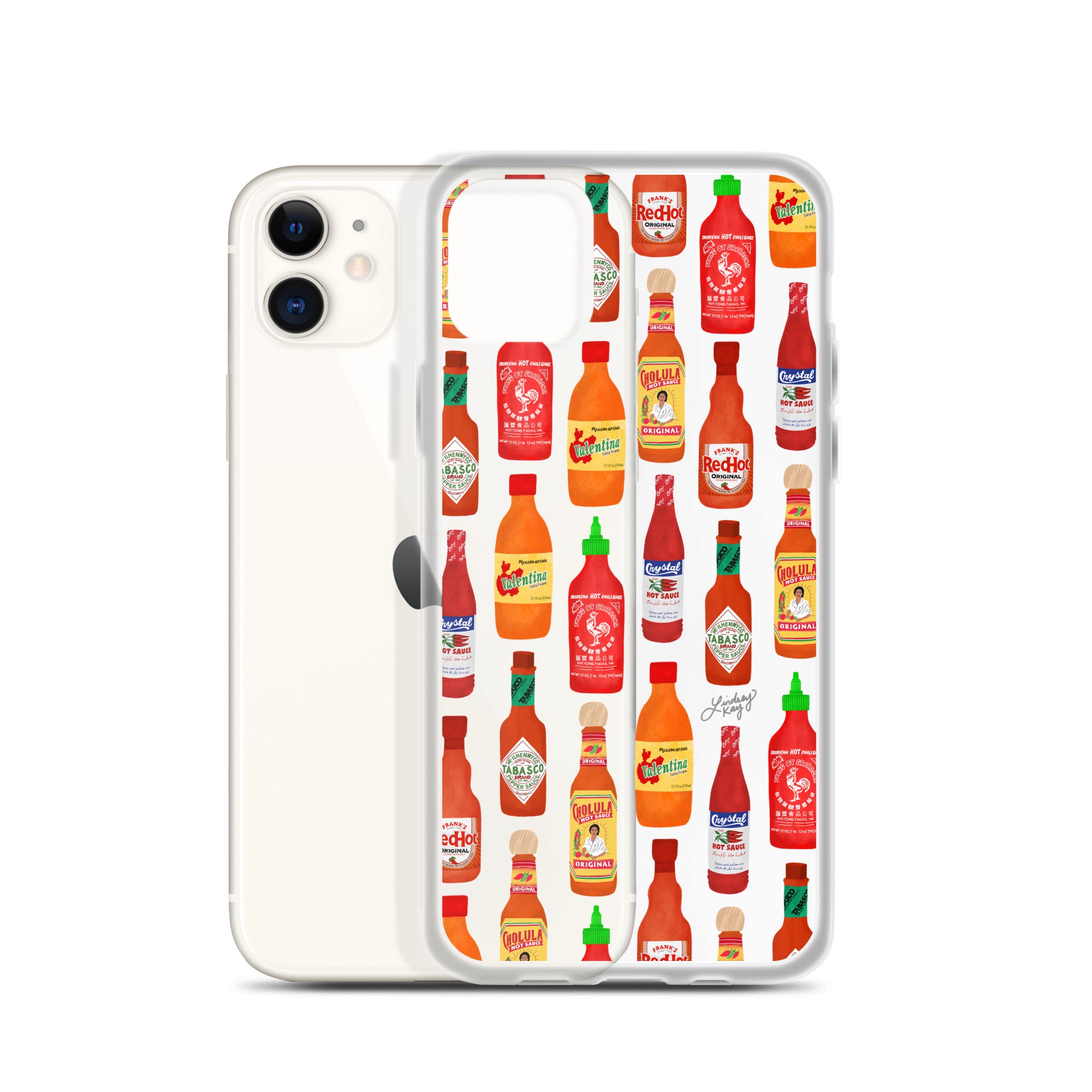 Hot Sauce Pattern Illustration - Clear Case for iPhone®