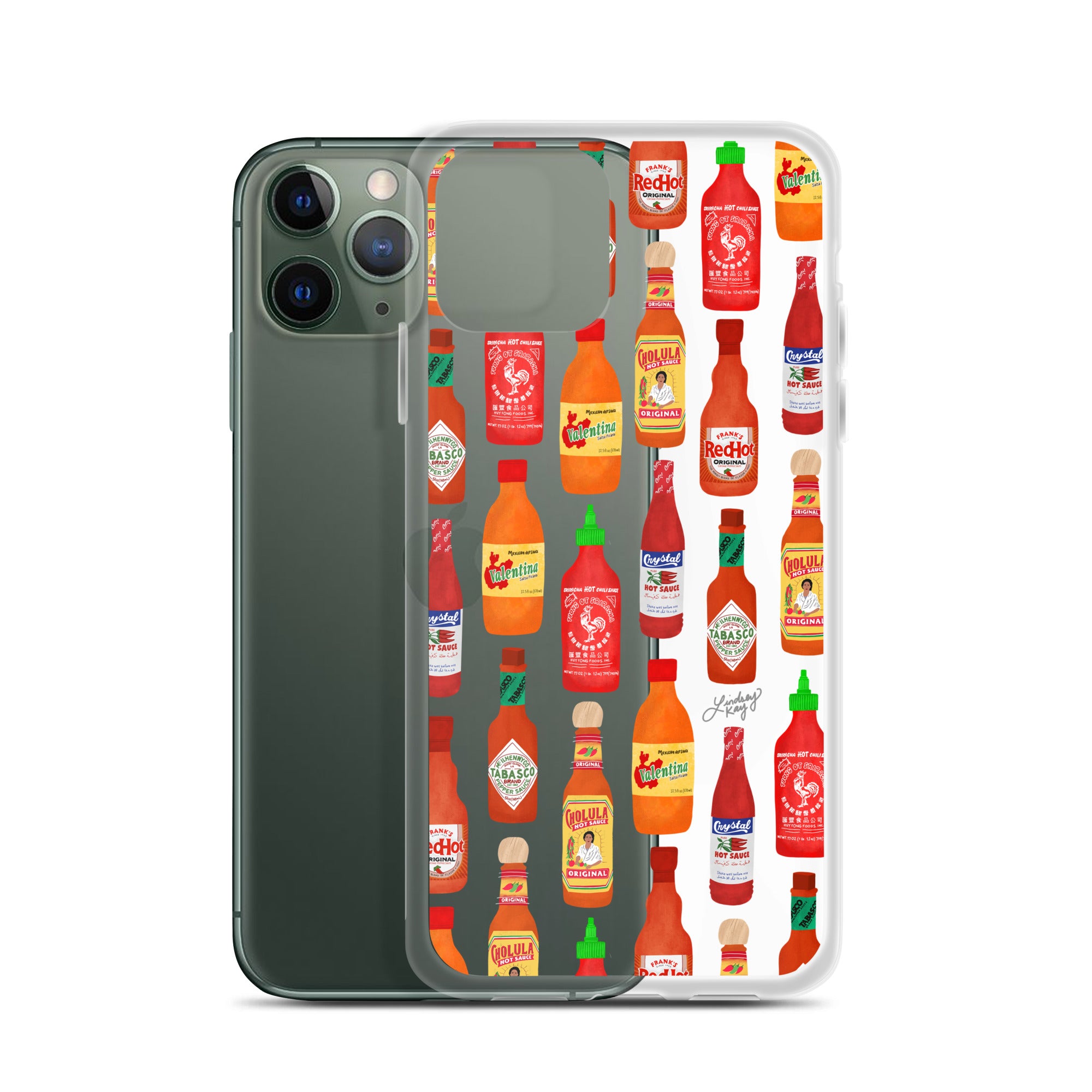 Hot Sauce Pattern Illustration - Clear Case for iPhone®