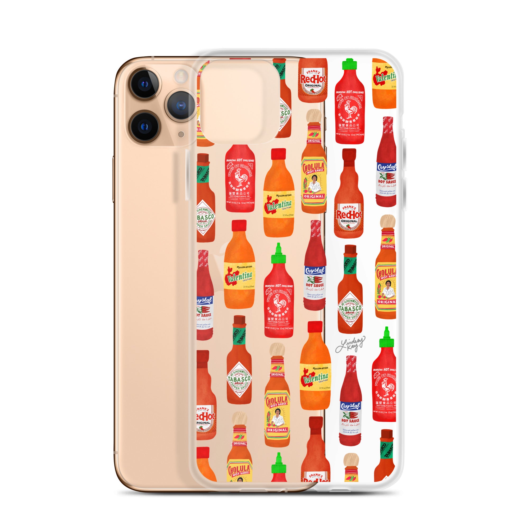 Hot Sauce Pattern Illustration - Clear Case for iPhone®
