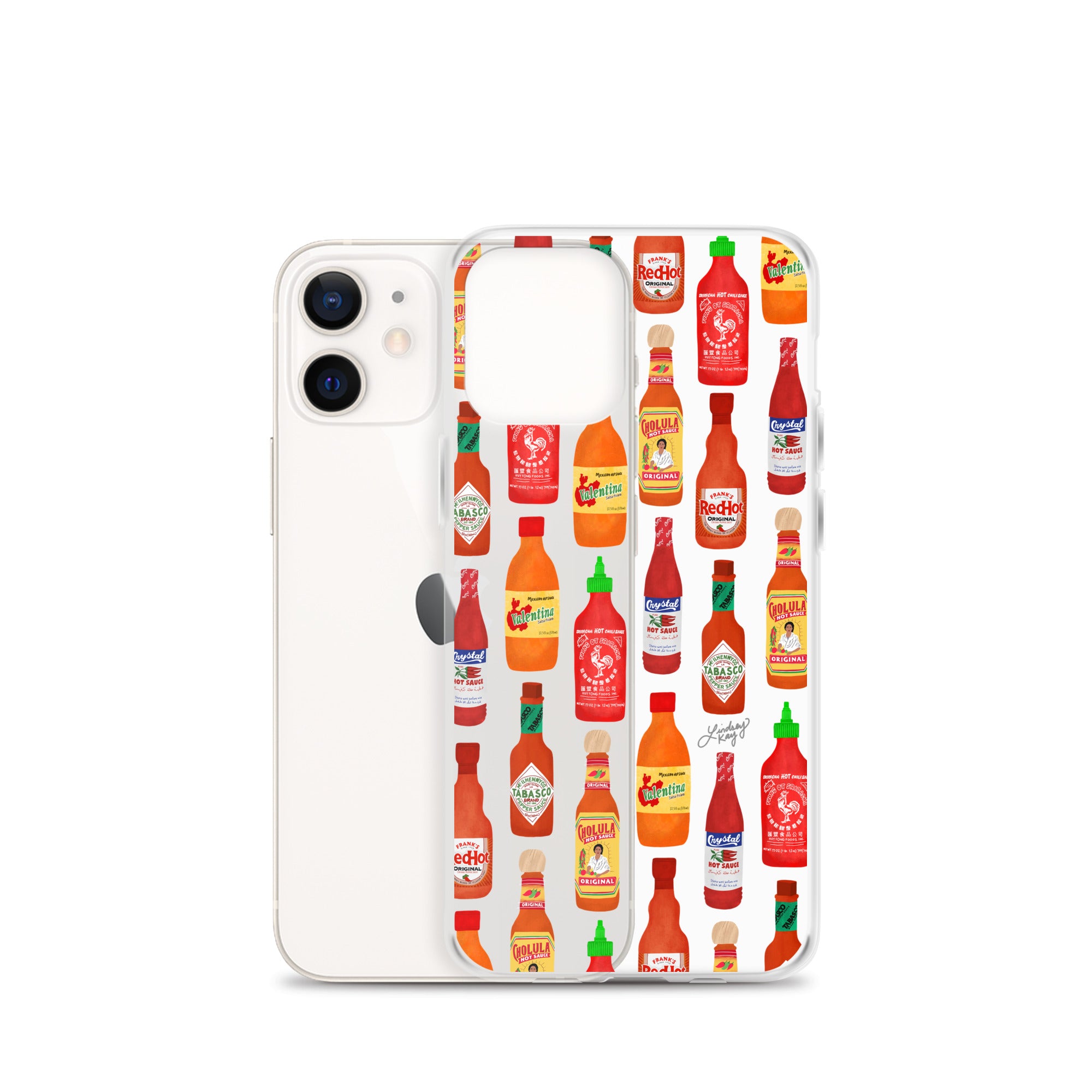 Hot Sauce Pattern Illustration - Clear Case for iPhone®