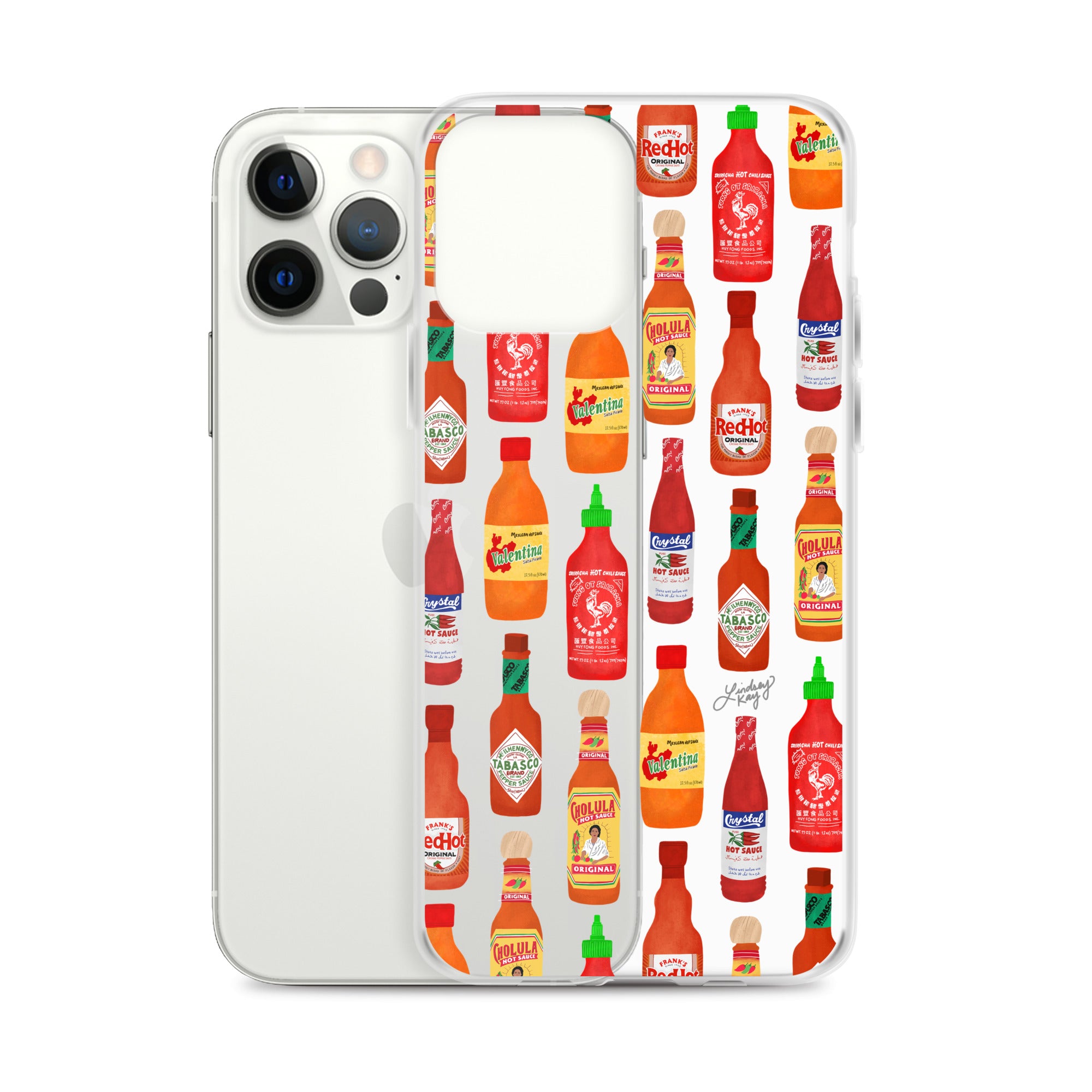 Hot Sauce Pattern Illustration - Clear Case for iPhone®