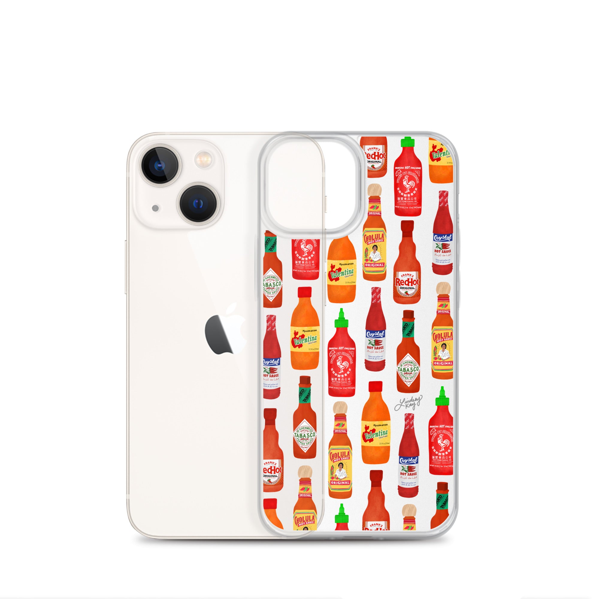 Hot Sauce Pattern Illustration - Clear Case for iPhone®