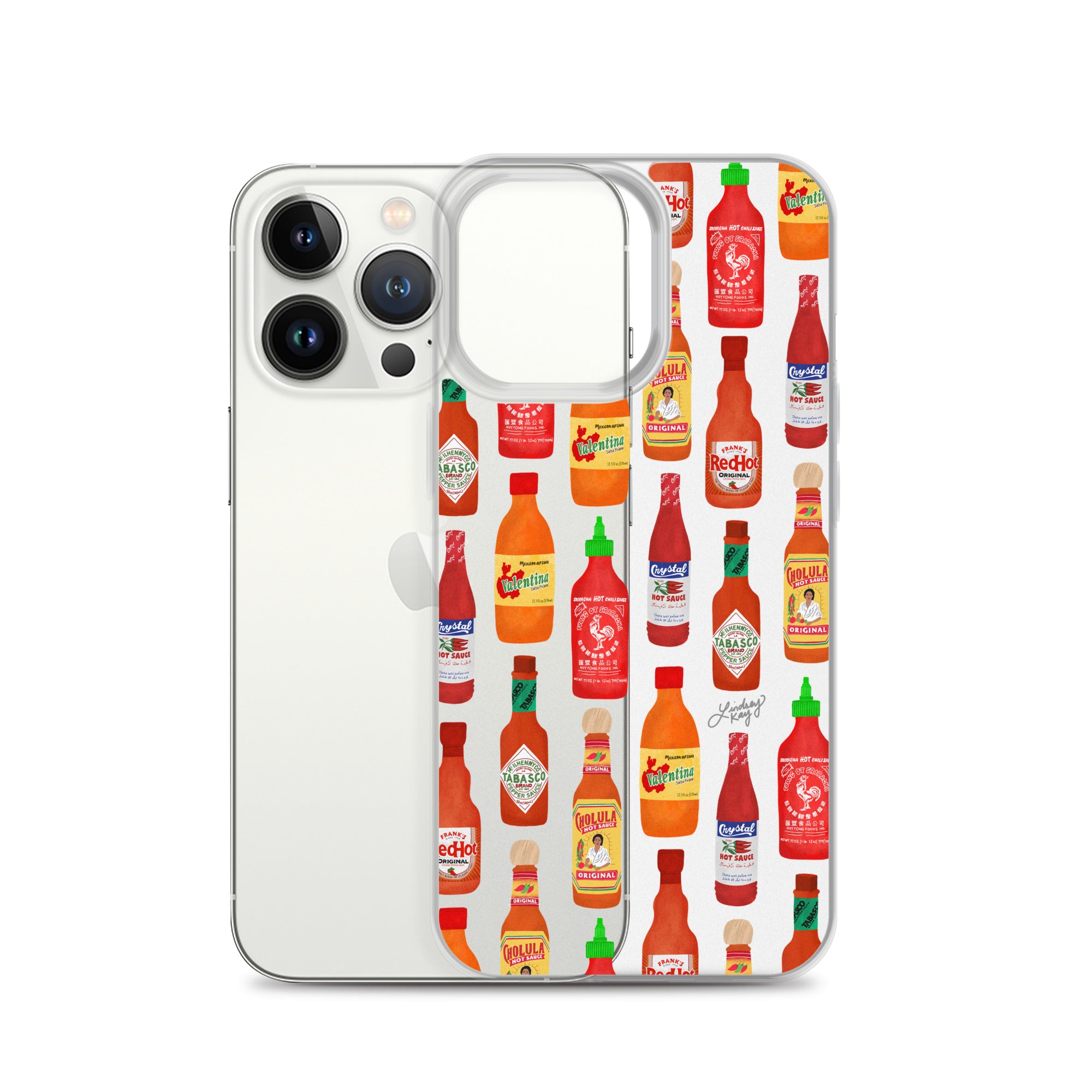 Hot Sauce Pattern Illustration - Clear Case for iPhone®