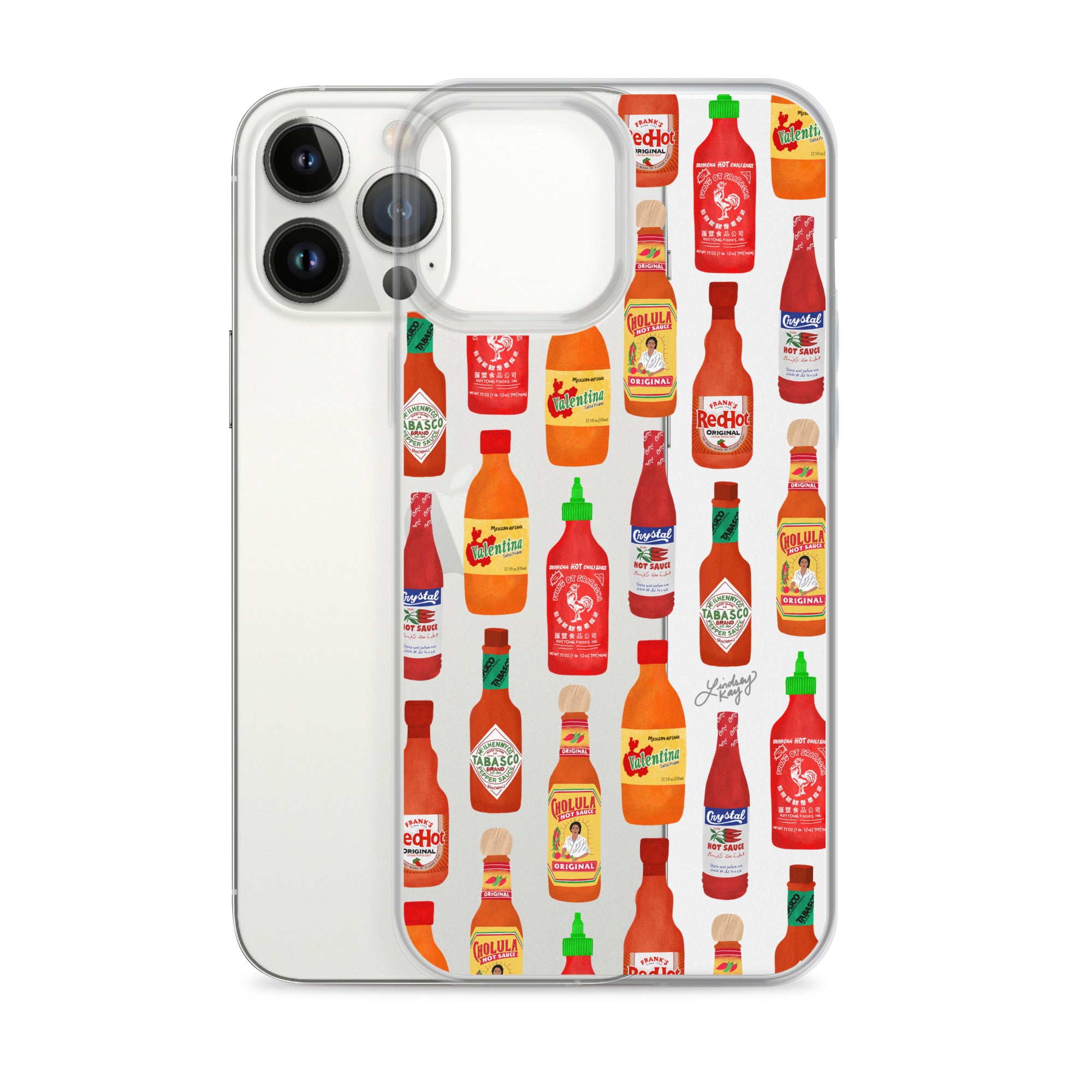 Hot Sauce Pattern Illustration - Clear Case for iPhone®